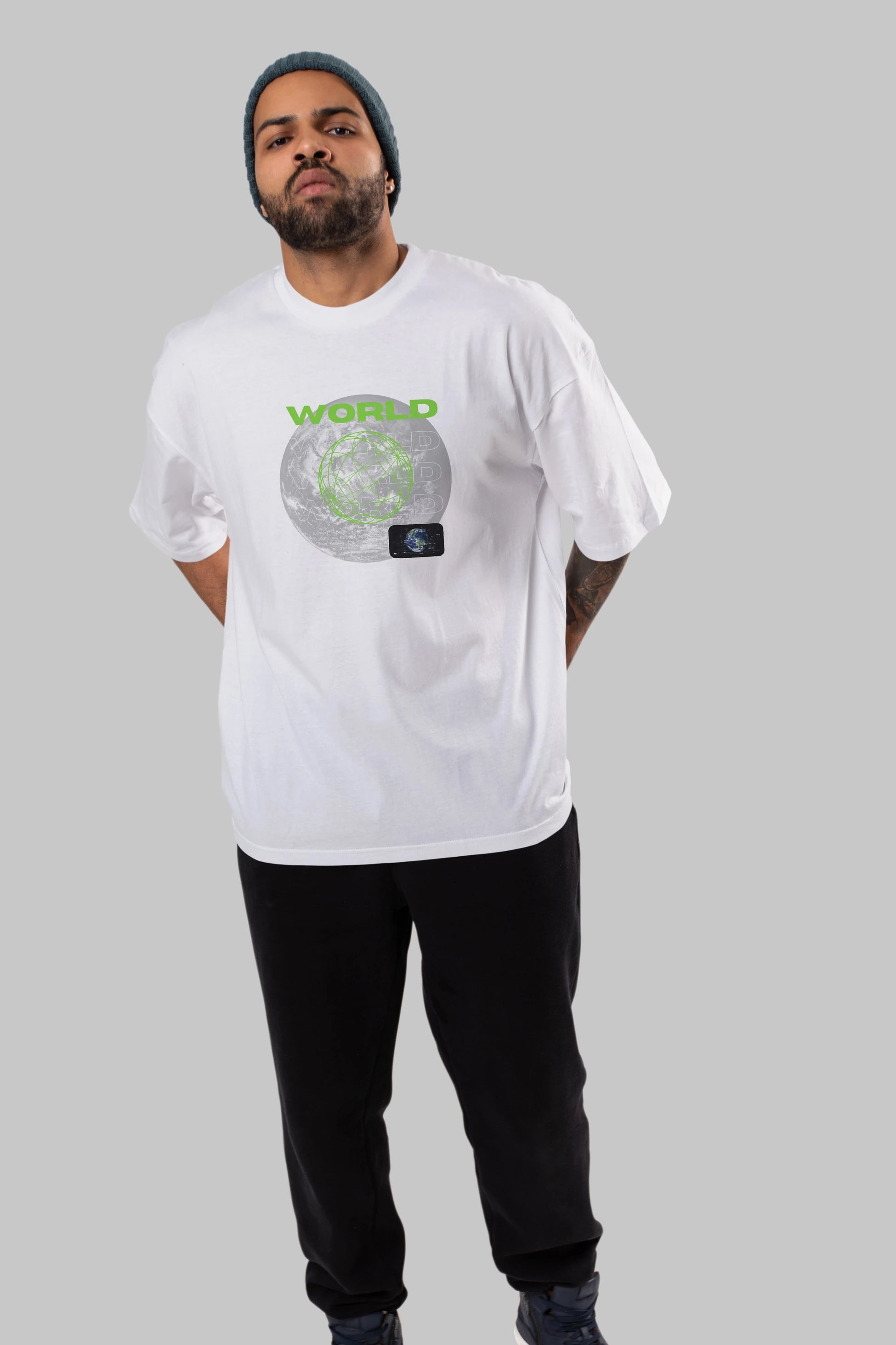 World Streetwear Ön Baskılı Oversize t-shirt Erkek Kadın Unisex