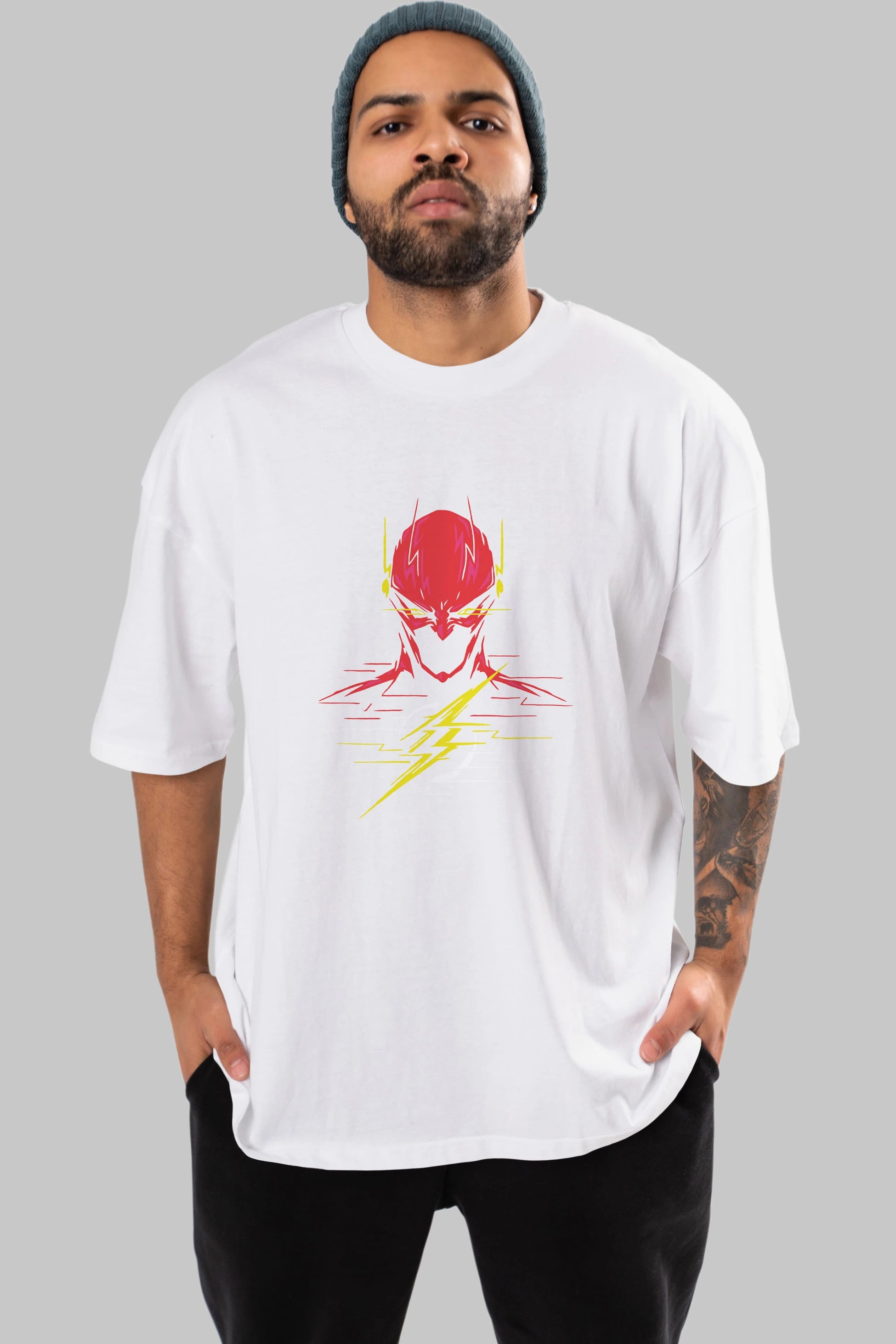 Flash Avengers (2) Ön Baskılı Oversize t-shirt Erkek Kadın Unisex %100 Pamuk Bisiklet Yaka tişort