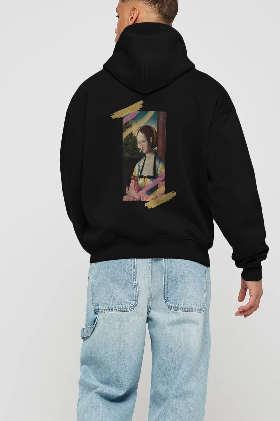 Woman Portrait Arka Baskılı Oversize Hoodie Kapüşonlu Sweatshirt Erkek Kadın Unisex