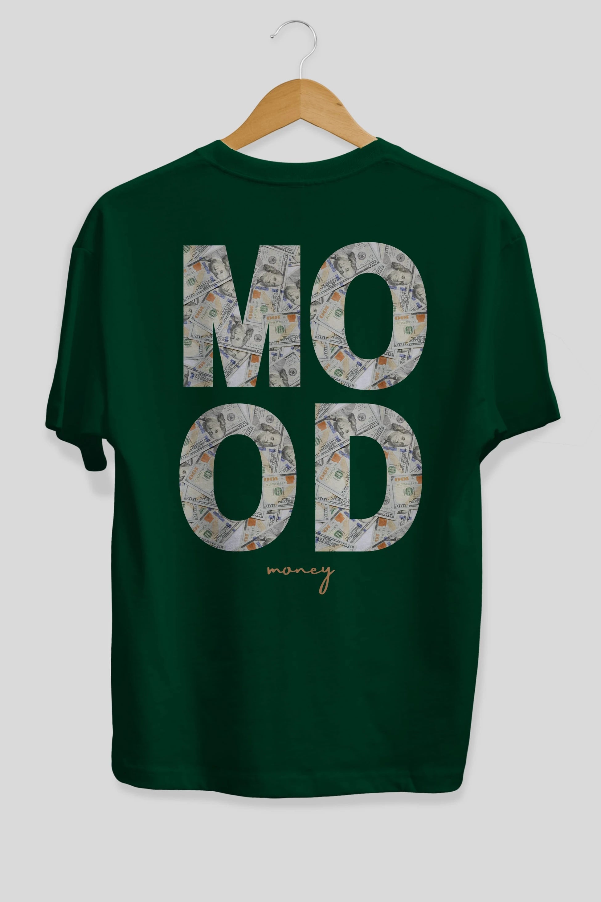 Mood Money Yazılı Arka Baskılı Oversize t-shirt Erkek Kadın Unisex