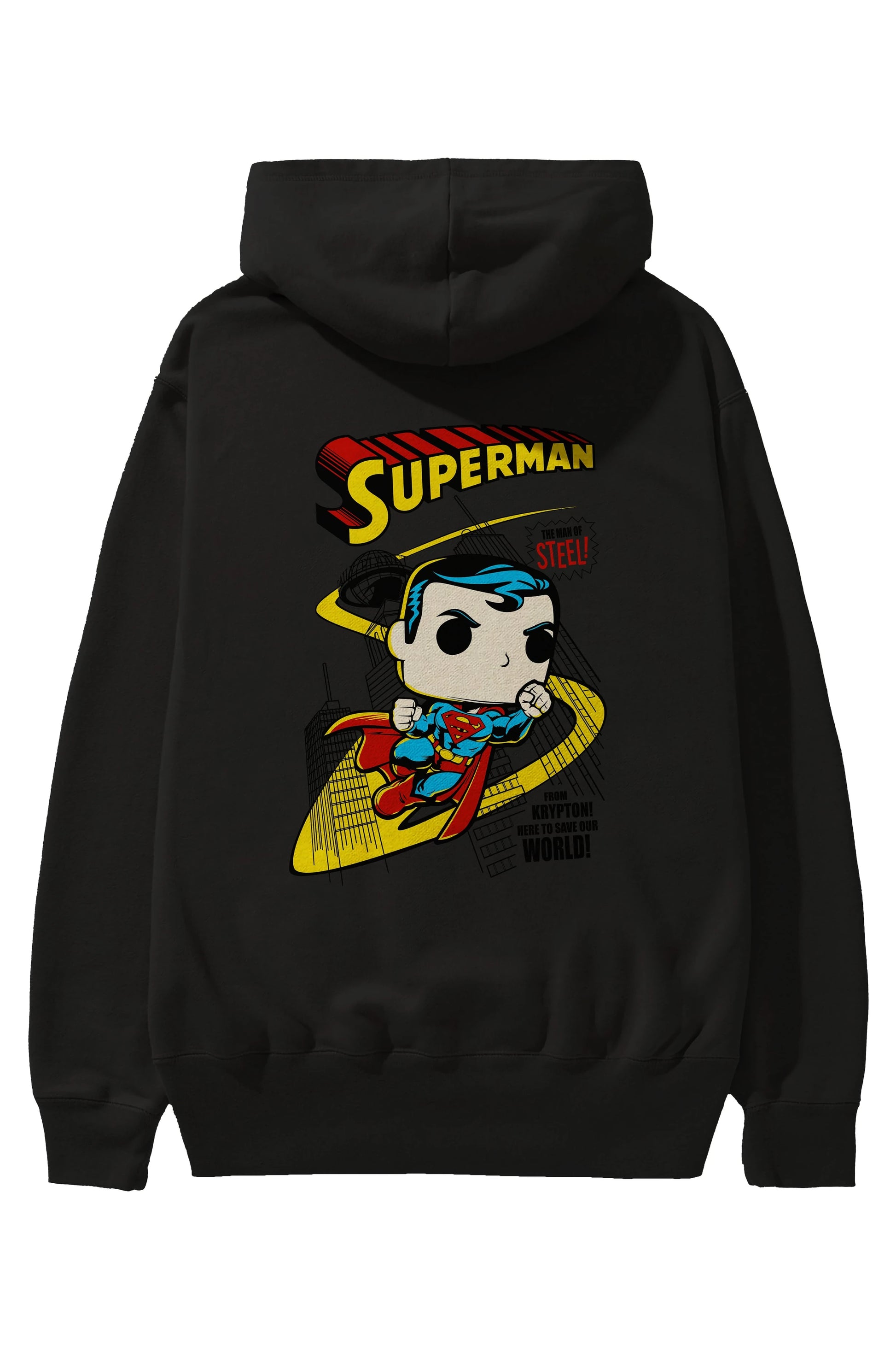 Superman (2) Arka Baskılı Hoodie Oversize Kapüşonlu Sweatshirt Erkek Kadın Unisex
