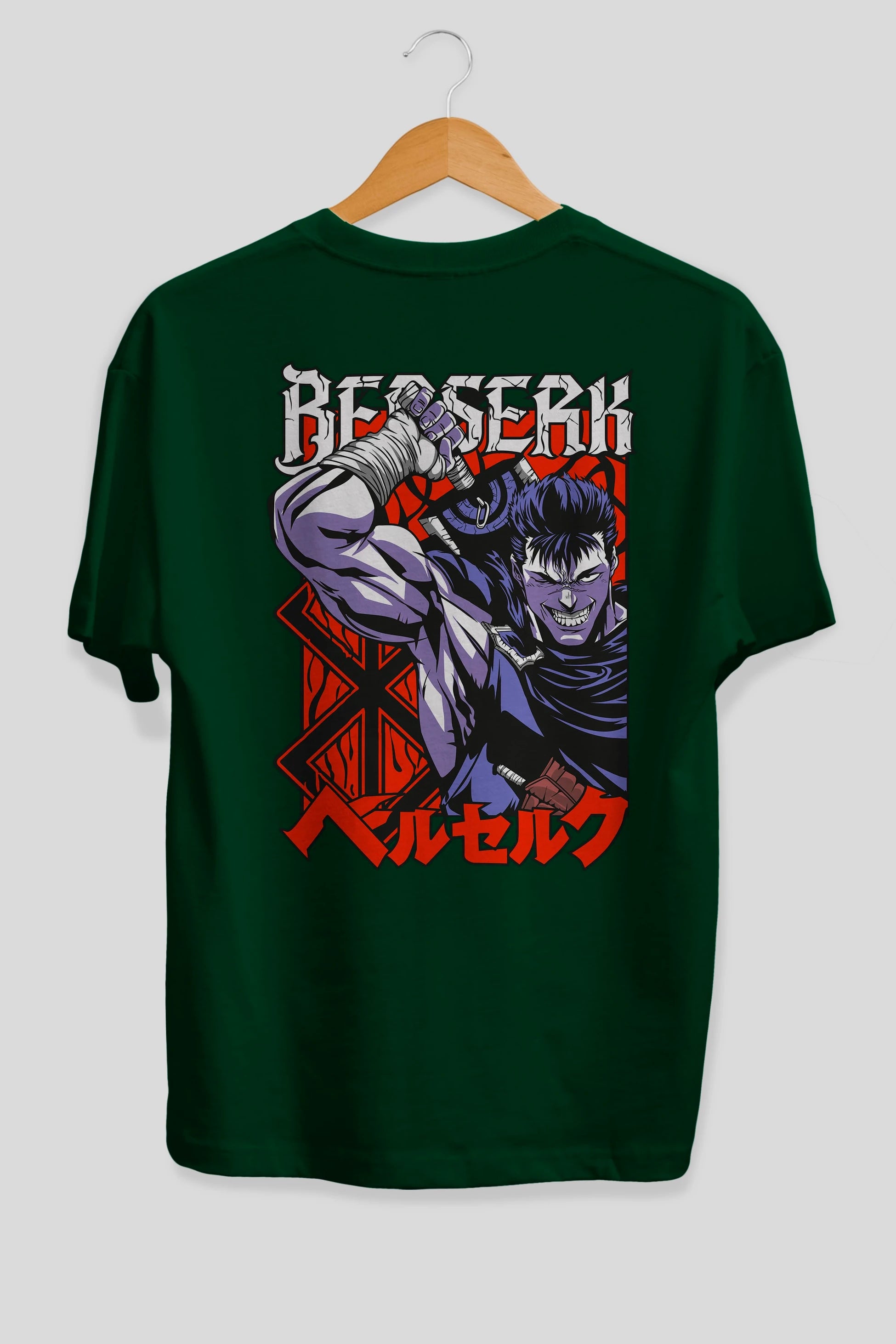GUTS berserk Anime Arka Baskılı Oversize t-shirt Erkek Kadın Unisex