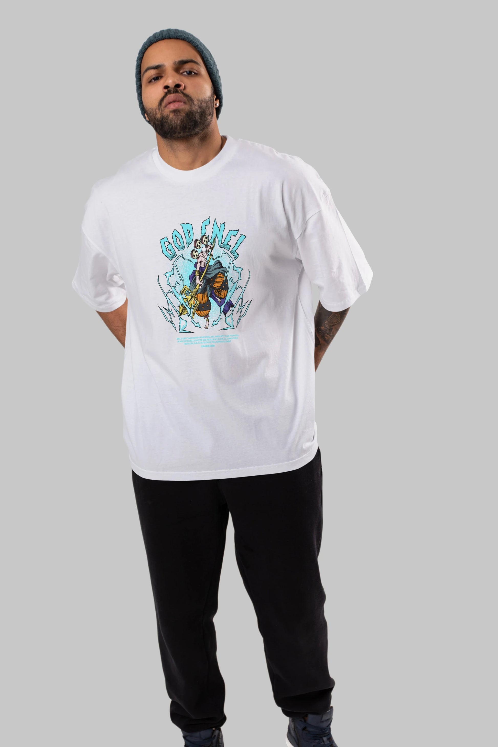 Eneru Anime Ön Baskılı Oversize t-shirt %100 pamuk Erkek Kadın Unisex