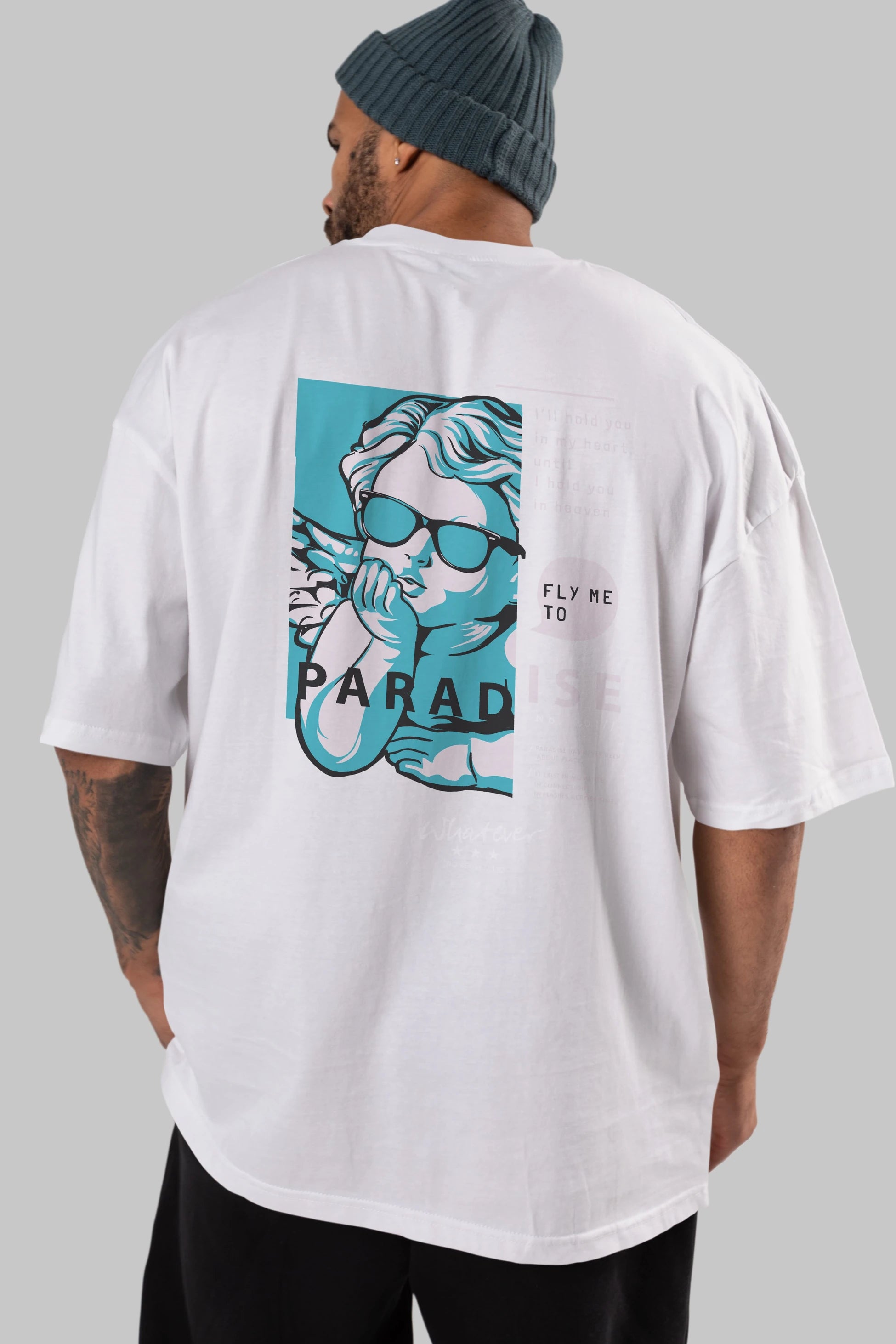 Paradise Fly to Me Arka Baskılı Oversize t-shirt Erkek Kadın Unisex