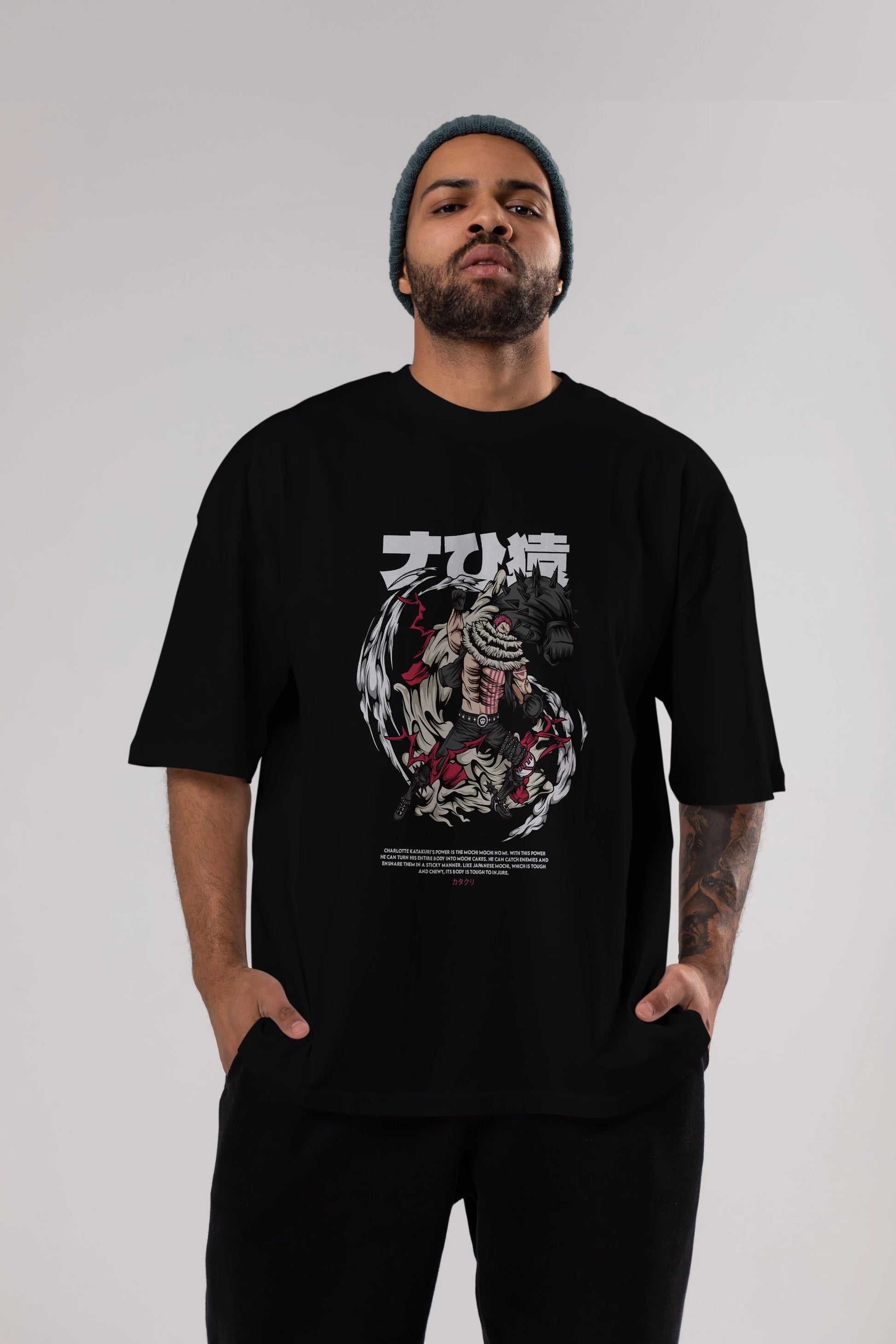 Katakuri Anime Ön Baskılı Oversize t-shirt %100 pamuk Erkek Kadın Unisex