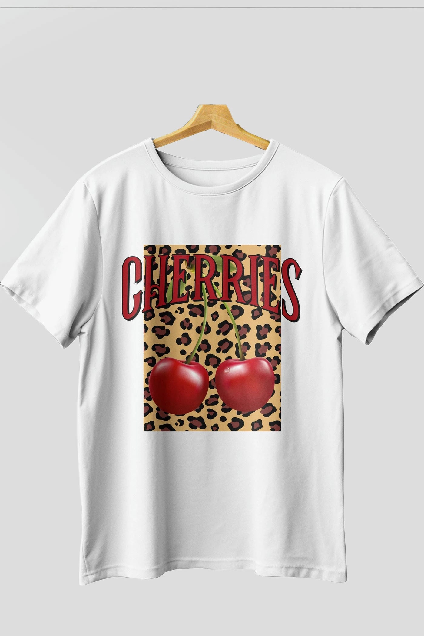 Cherry Cherries 6 Ön Baskılı Oversize t-shirt Erkek Kadın Pamuk Bisiklet Yaka tişort