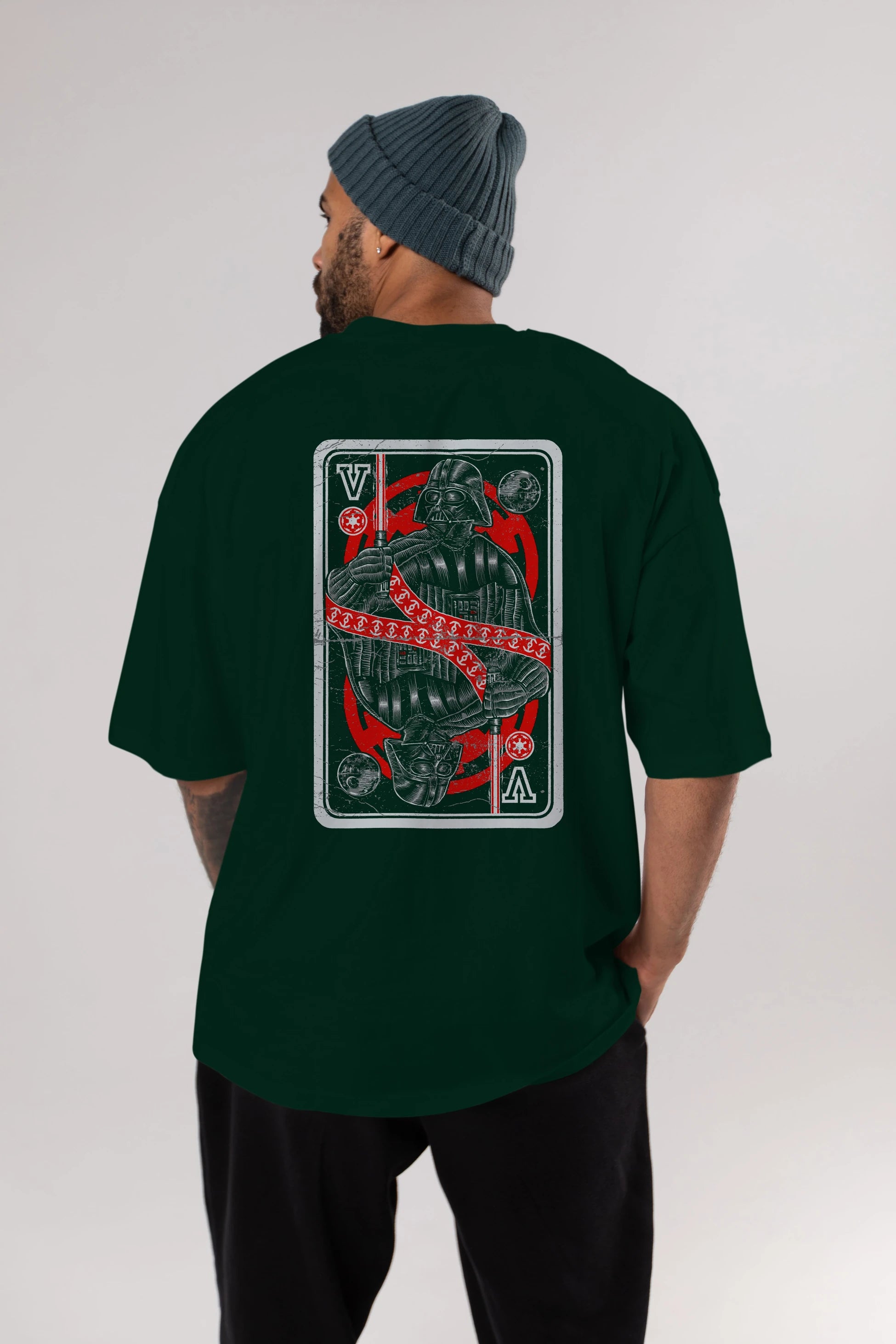 King Of The Darkside Arka Baskılı Oversize t-shirt Erkek Kadın Unisex %100 Pamuk