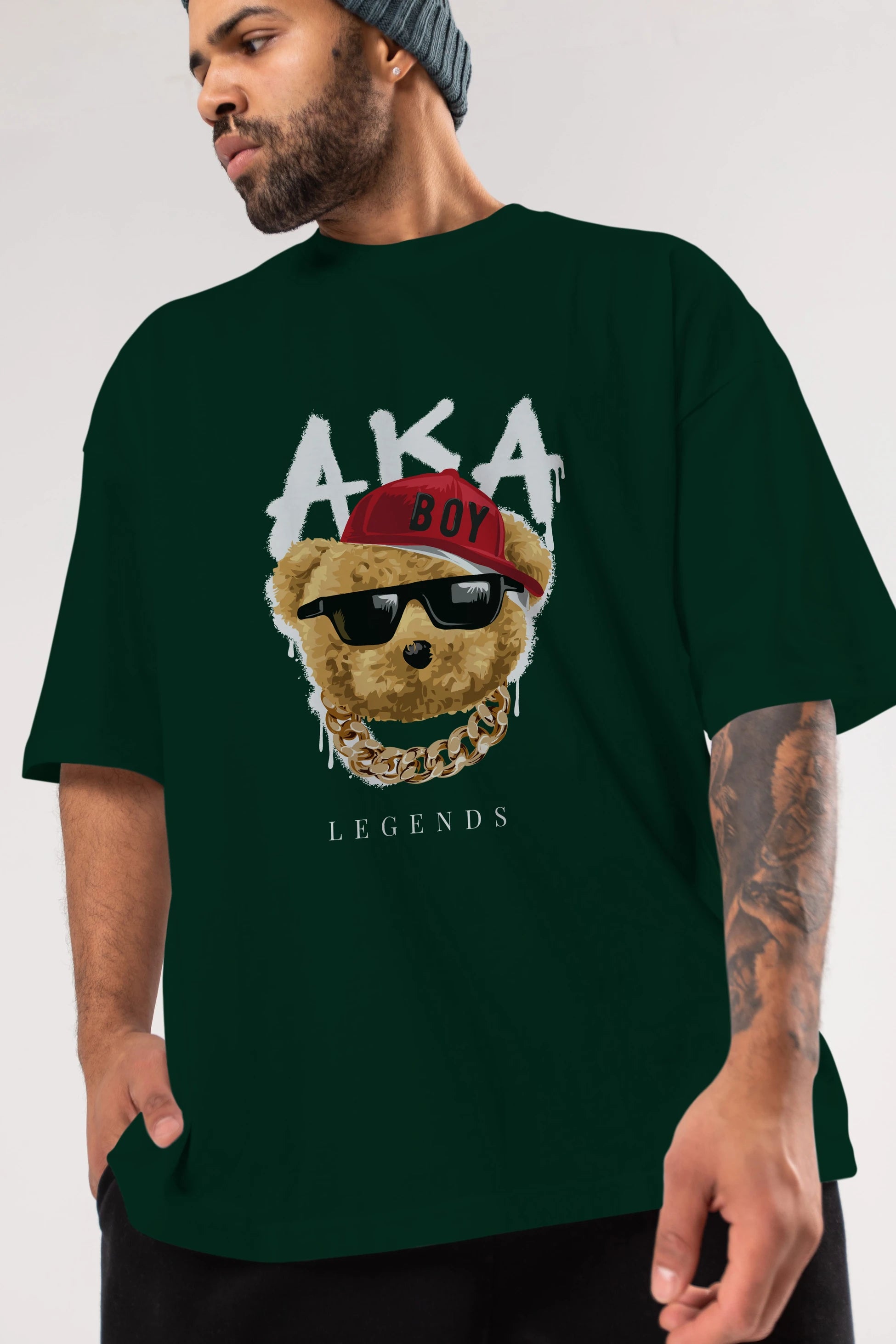 Teddy Bear Legends Ön Baskılı Oversize t-shirt Erkek Kadın Unisex %100 Pamuk