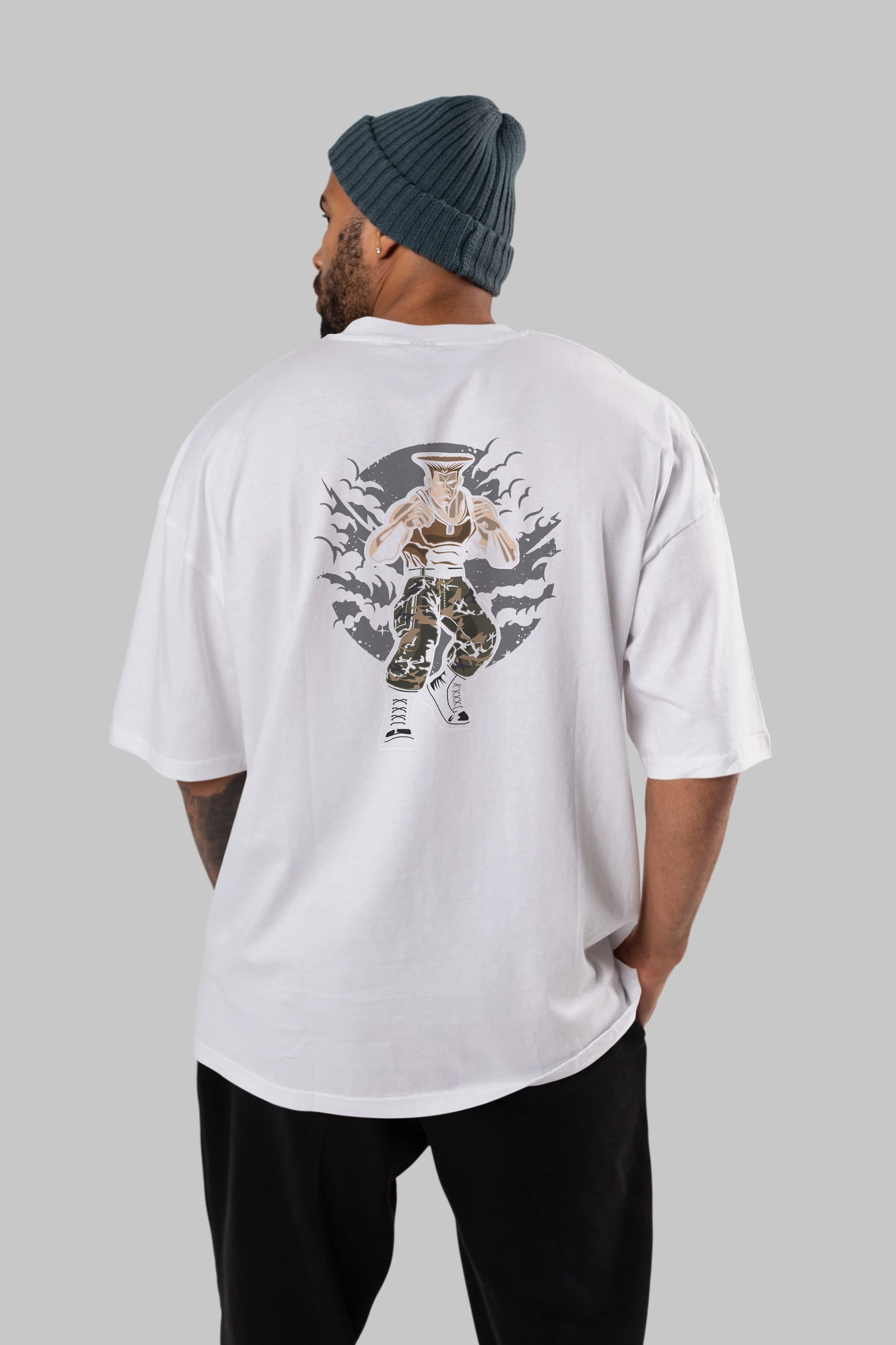 Guile Arka Baskılı Oversize t-shirt Erkek Kadın Unisex %100 Pamuk