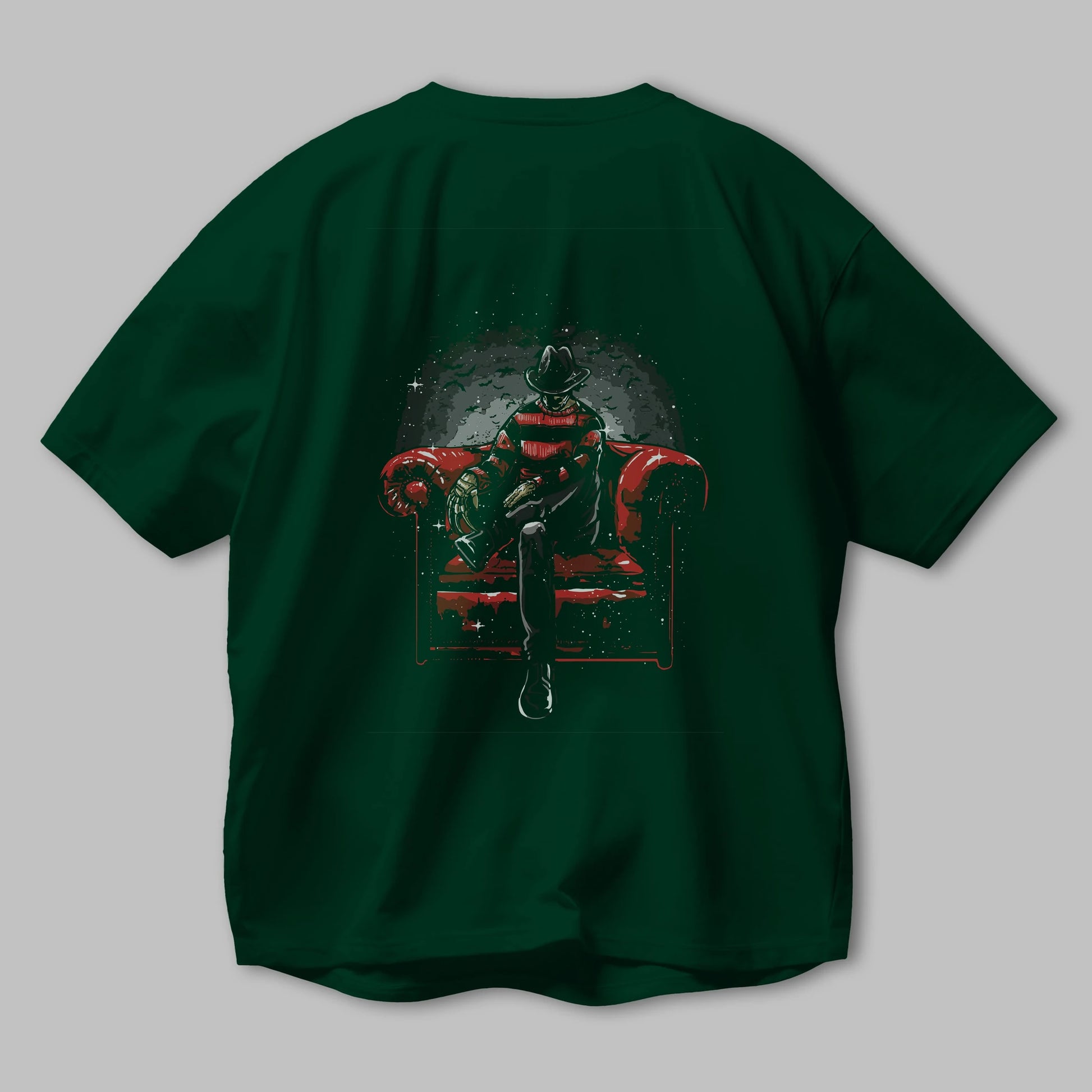 Nightmare Side Arka Baskılı Oversize t-shirt Erkek Kadın Unisex %100 Pamuk