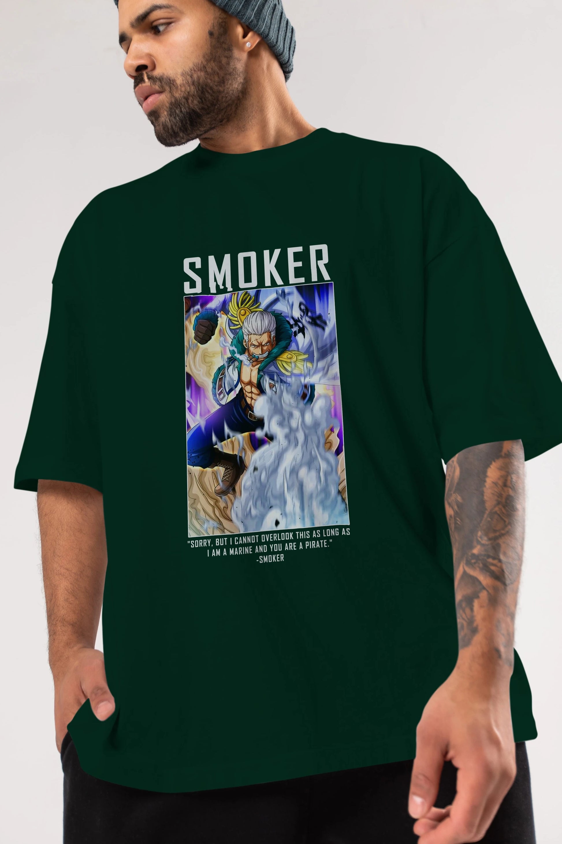 Smoker Anime Ön Baskılı Oversize t-shirt Erkek Kadın Unisex