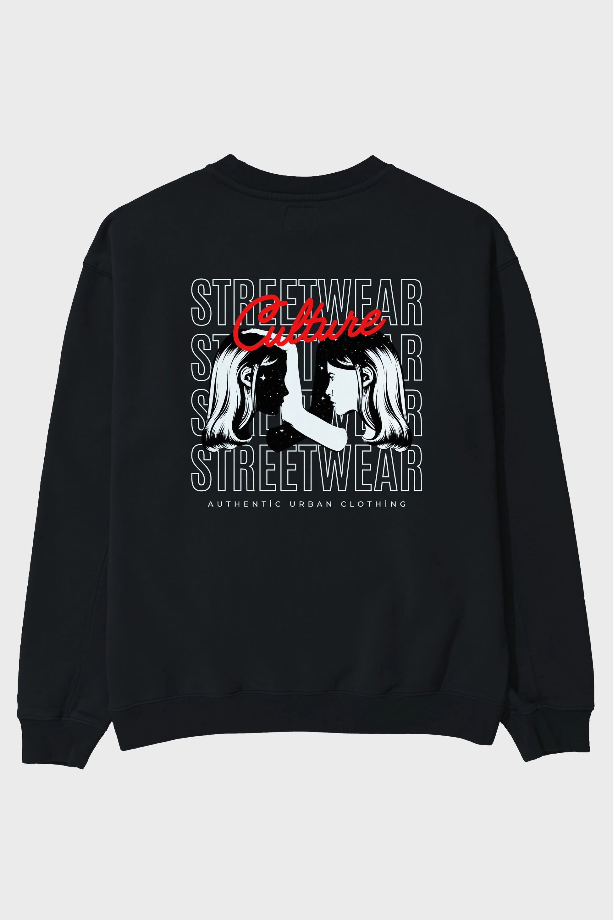 Culture Streetwear Yazılı Arka Baskılı Oversize Sweatshirt Erkek Kadın Unisex