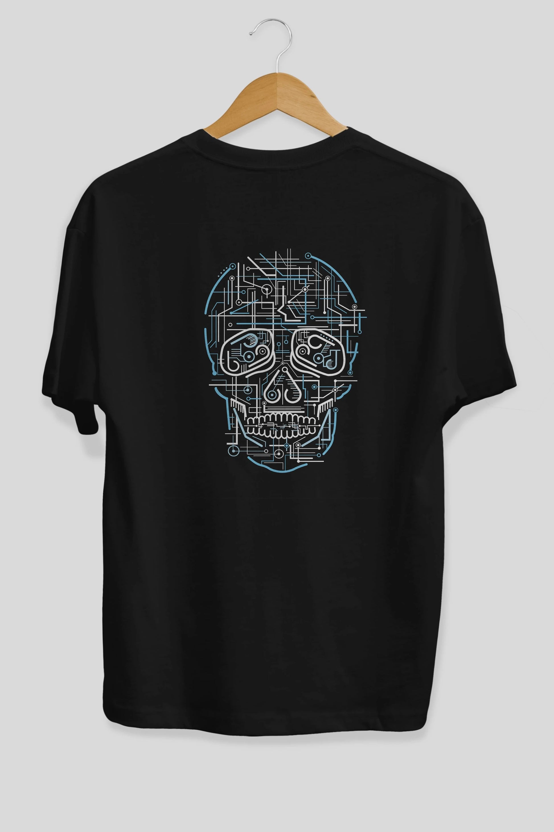 Electric Skull Arka Baskılı Oversize t-shirt %100 pamuk Erkek Kadın Unisex