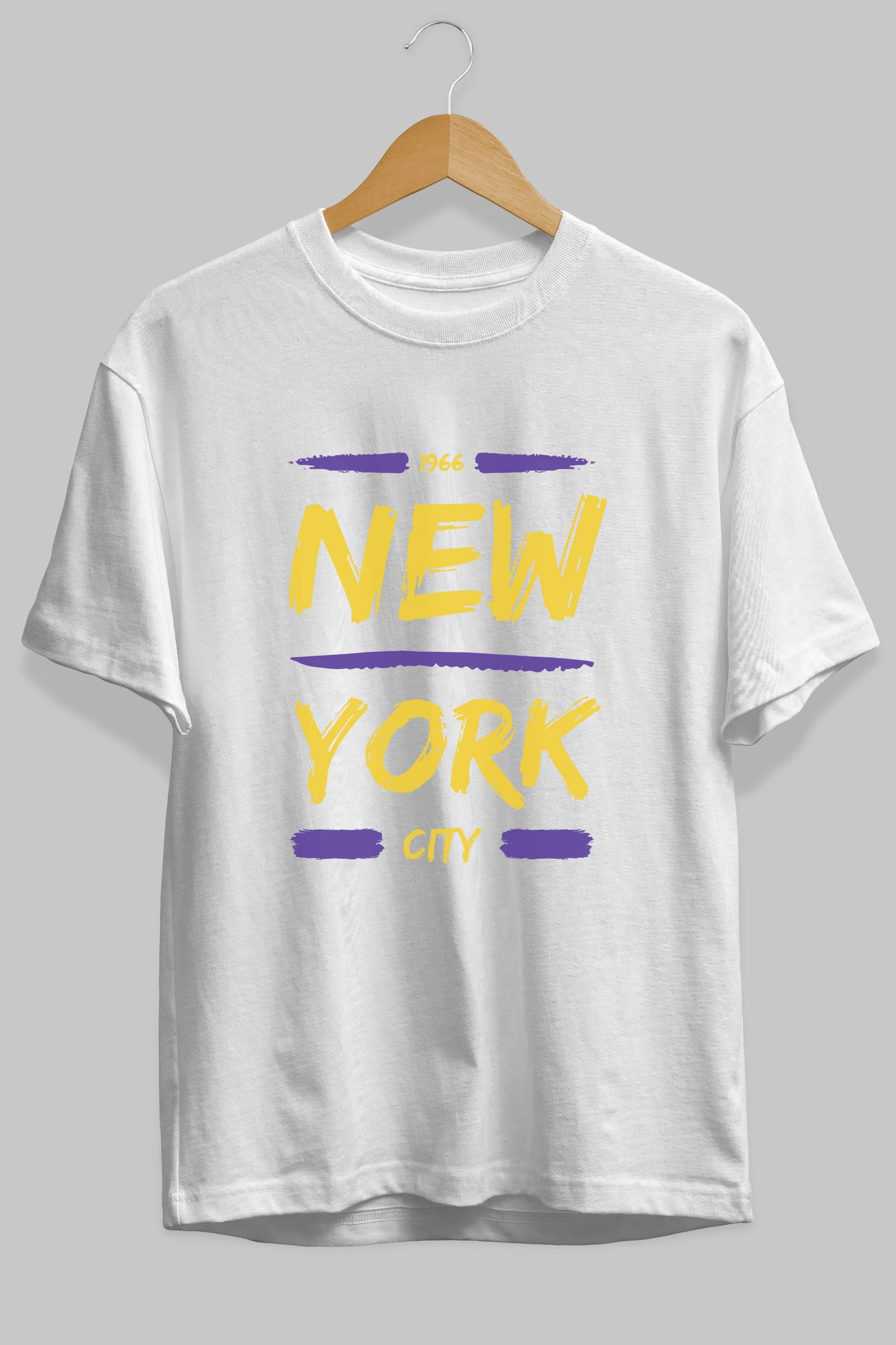 New York City 2 Ön Baskılı Oversize t-shirt Erkek Kadın Unisex