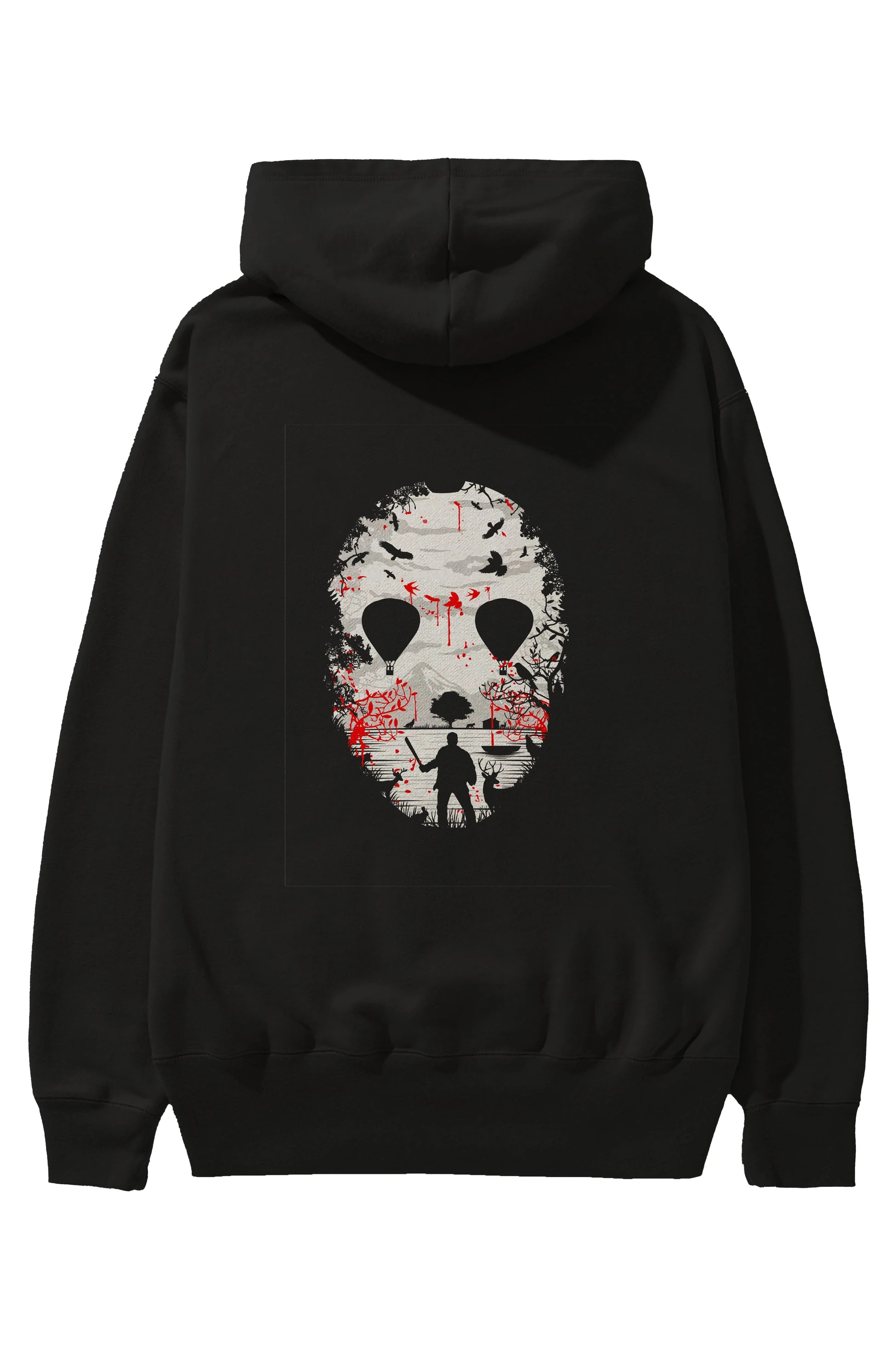 Crystal Lake Arka Baskılı Hoodie Oversize Kapüşonlu Sweatshirt Erkek Kadın Unisex