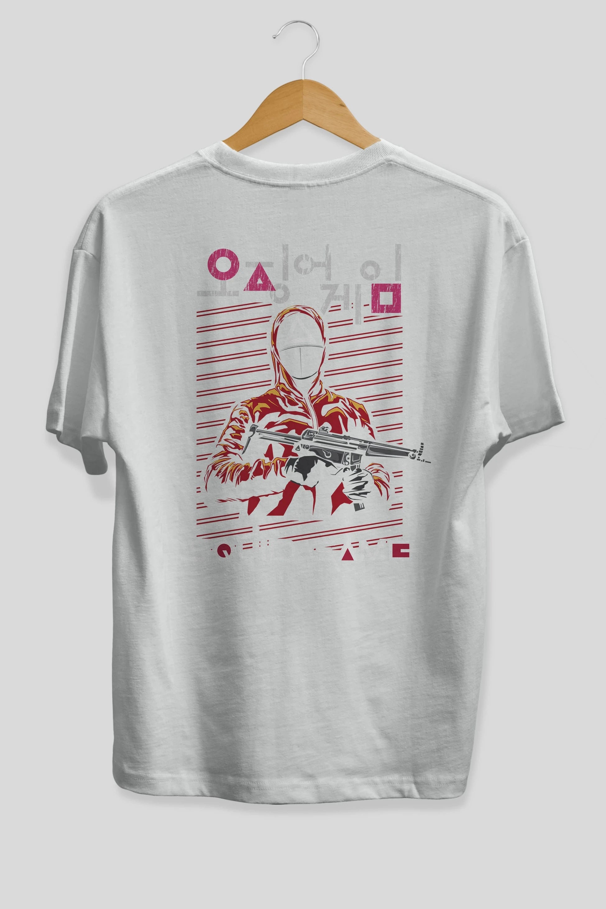 Squid Game (2) Arka Baskılı Oversize t-shirt Erkek Kadın Unisex %100 Pamuk Bisiklet Yaka tişort