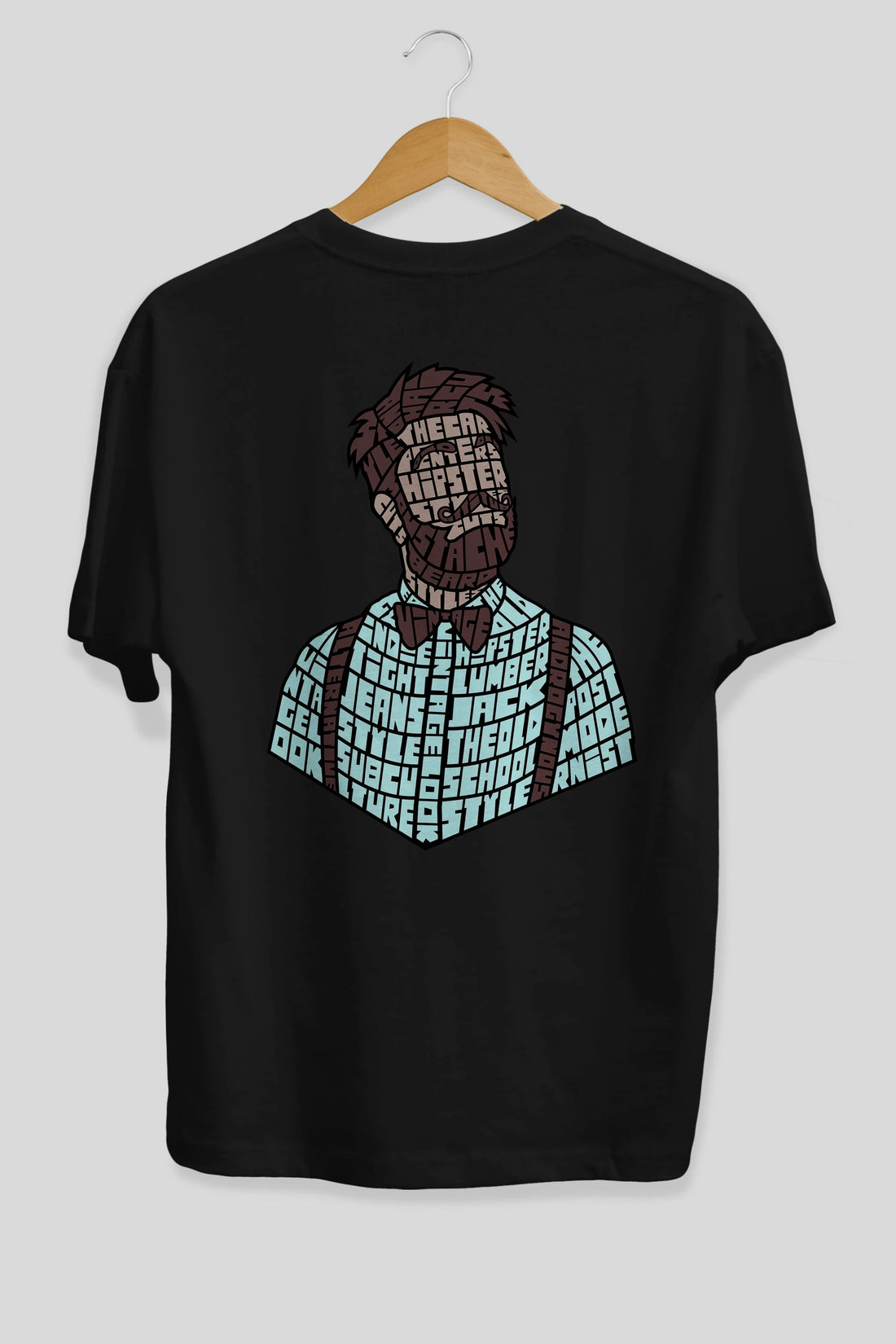 Hipster (2) Arka Baskılı Oversize t-shirt %100 pamuk Erkek Kadın Unisex