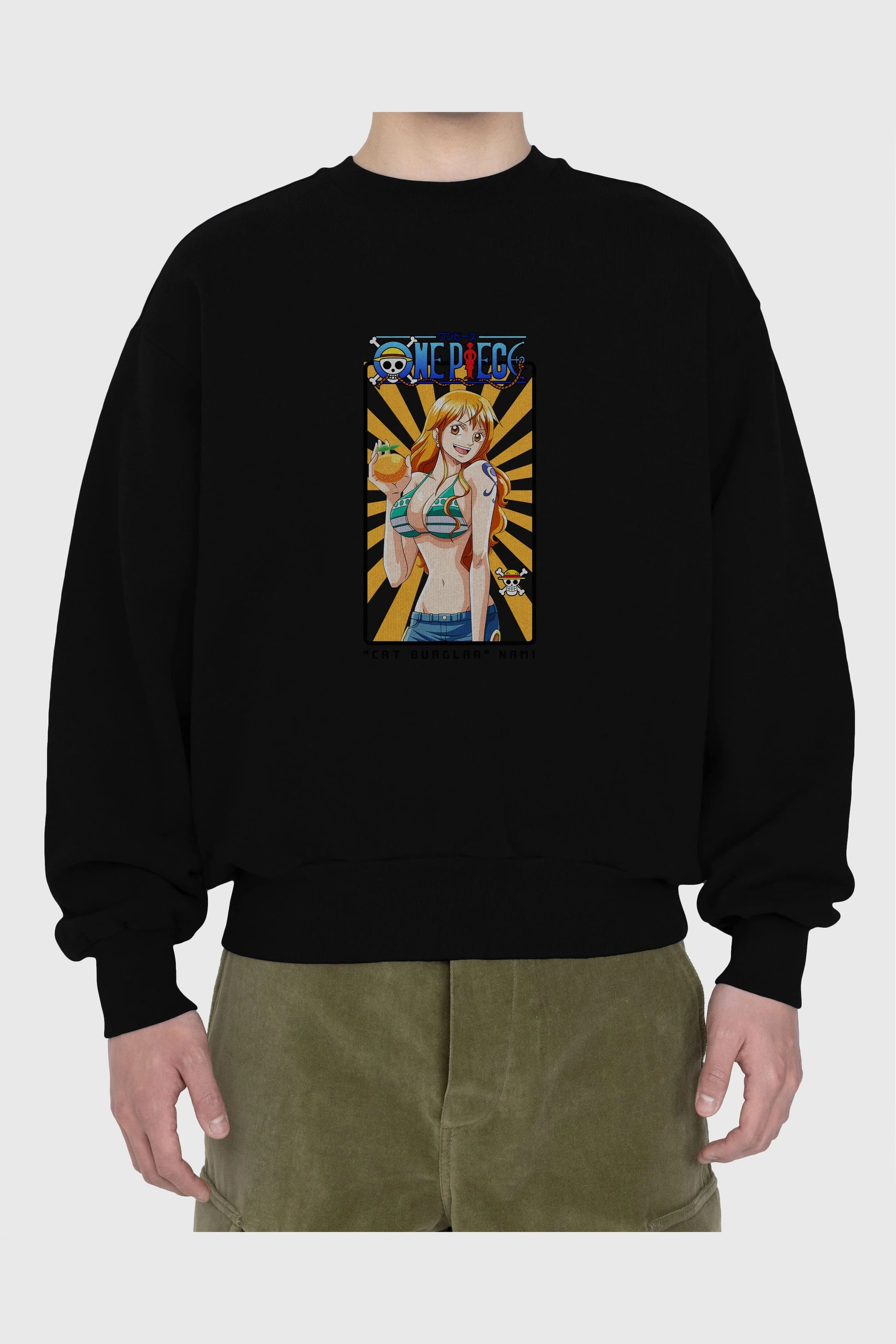 Nami Ön Baskılı Anime Oversize Sweatshirt Erkek Kadın Unisex