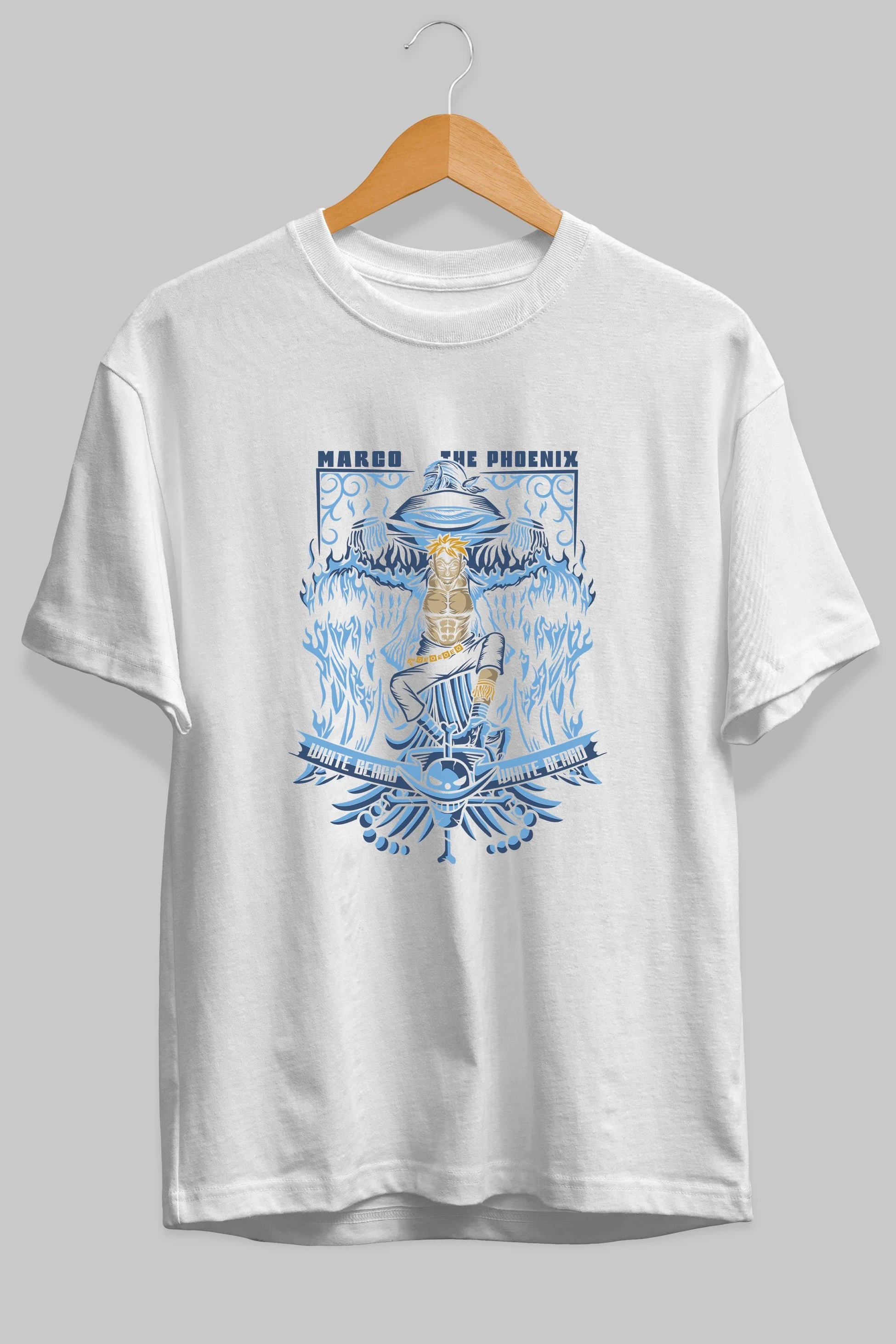 Marco the Phoenix Anime Ön Baskılı Oversize t-shirt Erkek Kadın Unisex