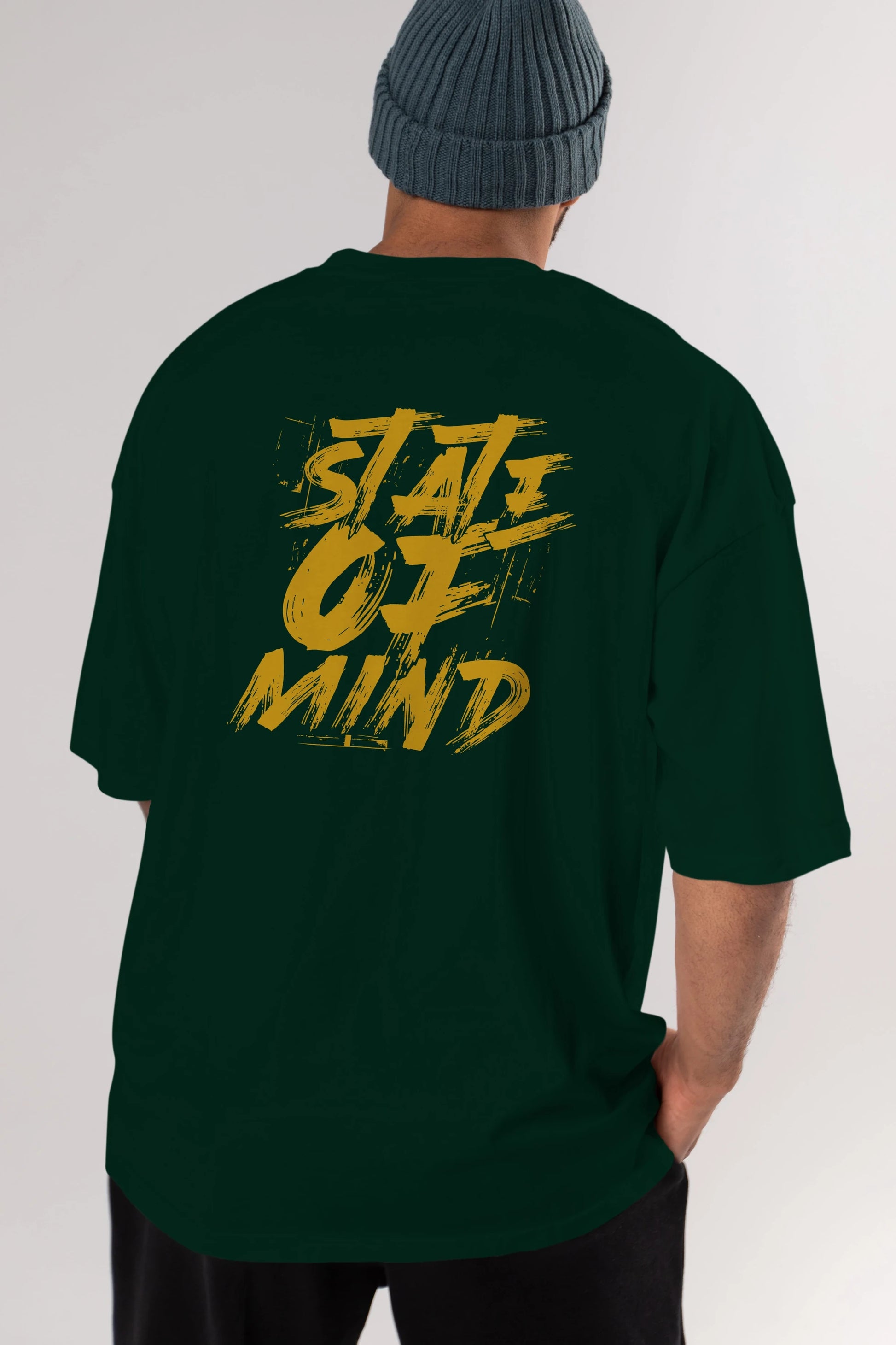 State on Mind Arka Baskılı Oversize t-shirt Erkek Kadın Unisex
