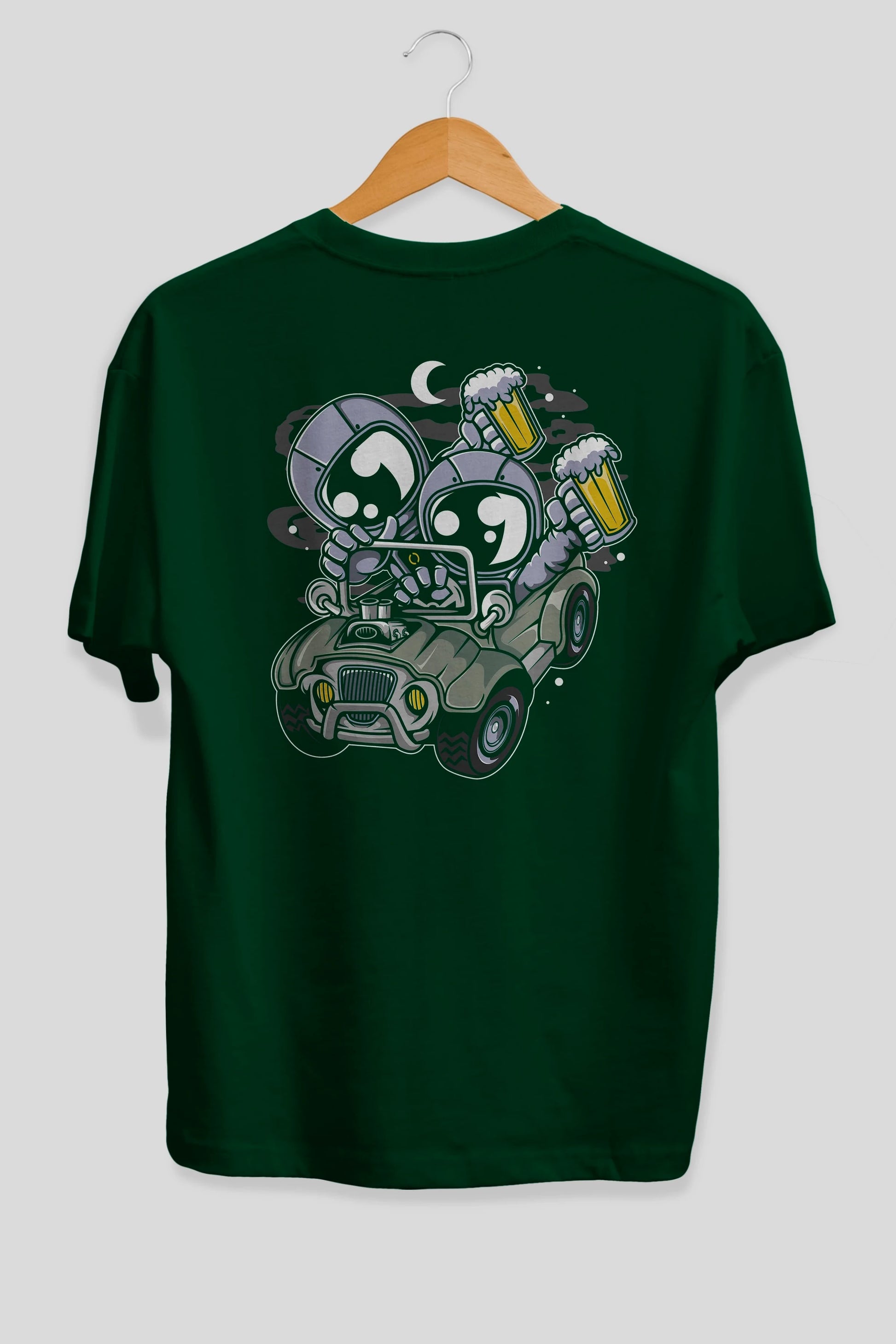 Astronaut Offroad Arka Baskılı Oversize t-shirt Erkek Kadın Unisex