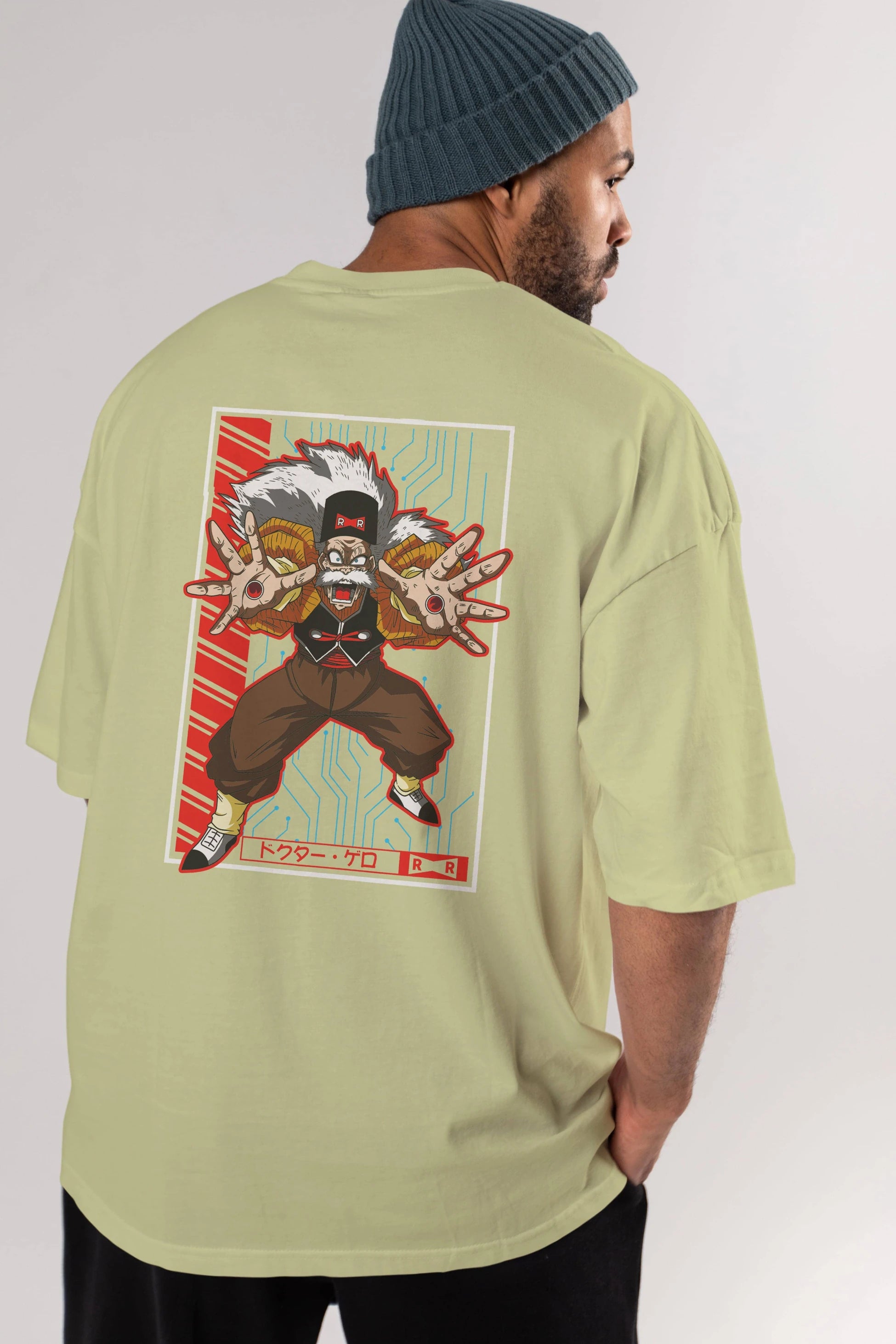 DragonBall DrMakigero Anime Arka Baskılı Oversize t-shirt Erkek Kadın Unisex