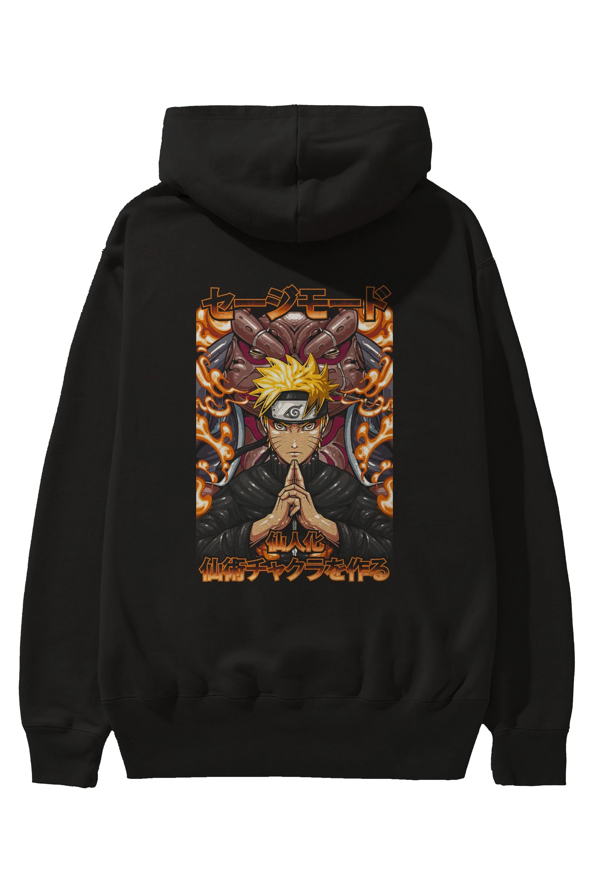 NARUTO (10) Anime Arka Baskılı Hoodie Oversize Kapüşonlu Sweatshirt Erkek Kadın Unisex