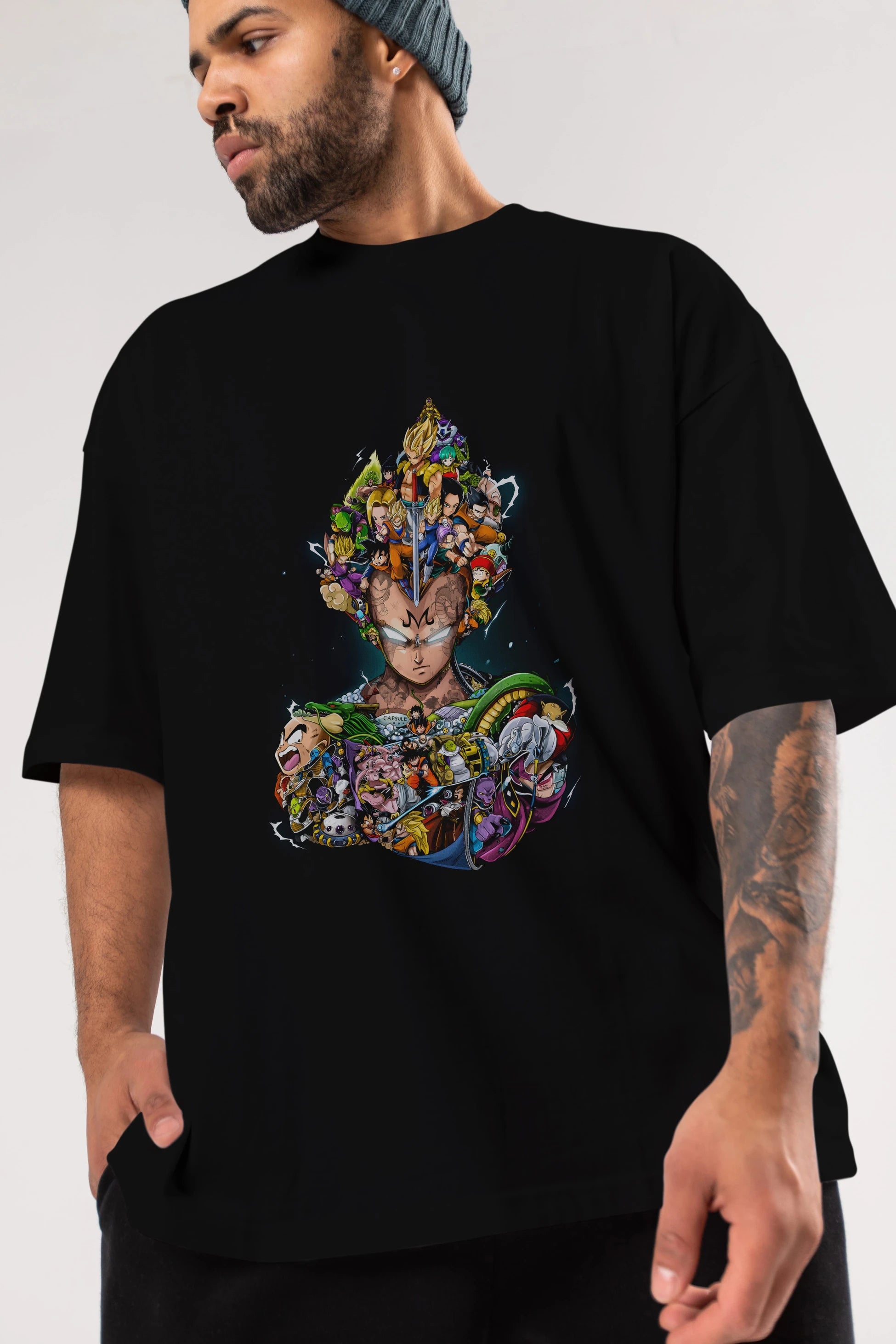 DRAGON BALL ART (3) Anime Ön Baskılı Oversize t-shirt %100 pamuk Erkek Kadın Unisex