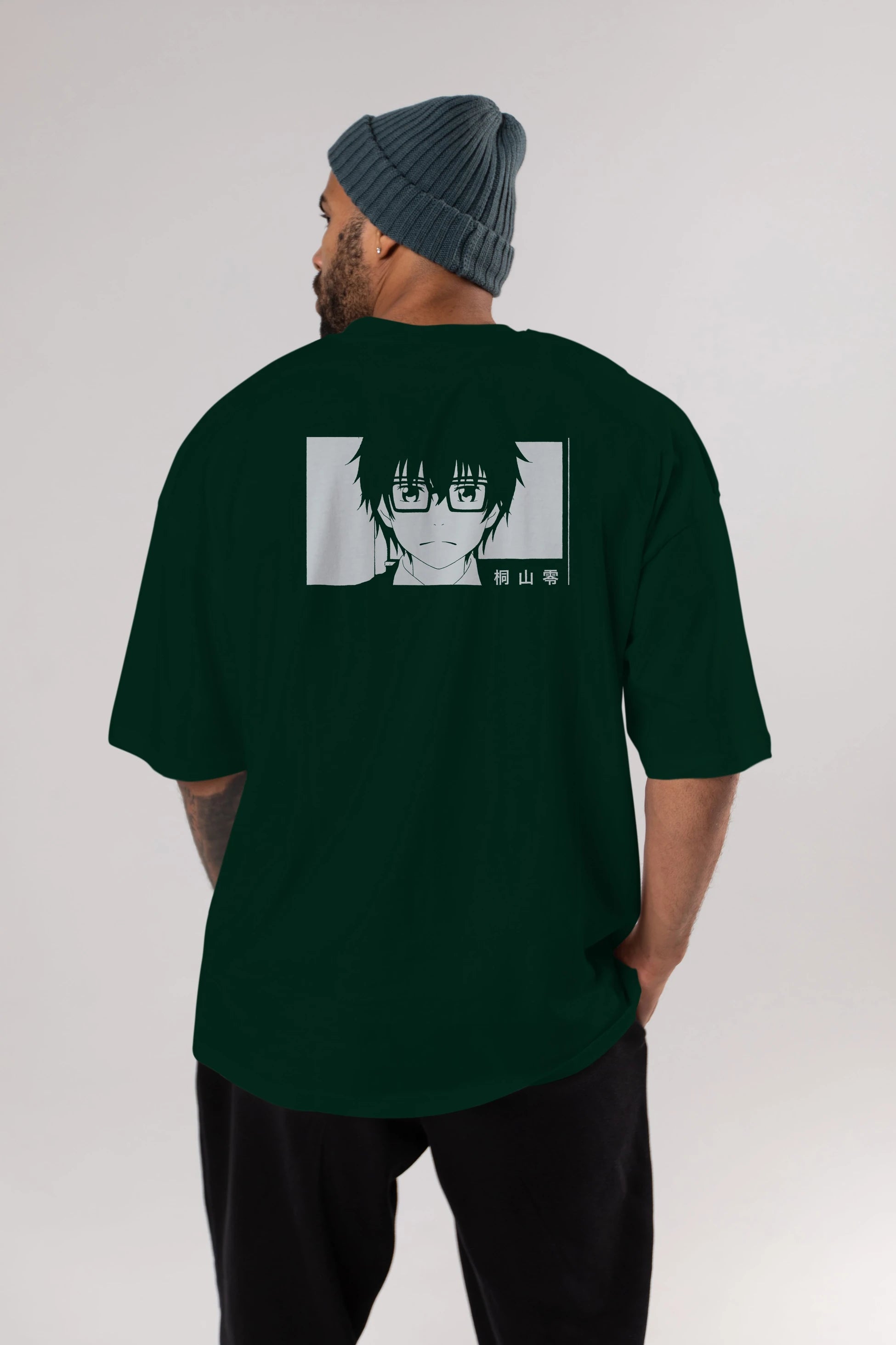 Rei Kiriyama 3 Anime Arka Baskılı Oversize t-shirt Erkek Kadın Unisex