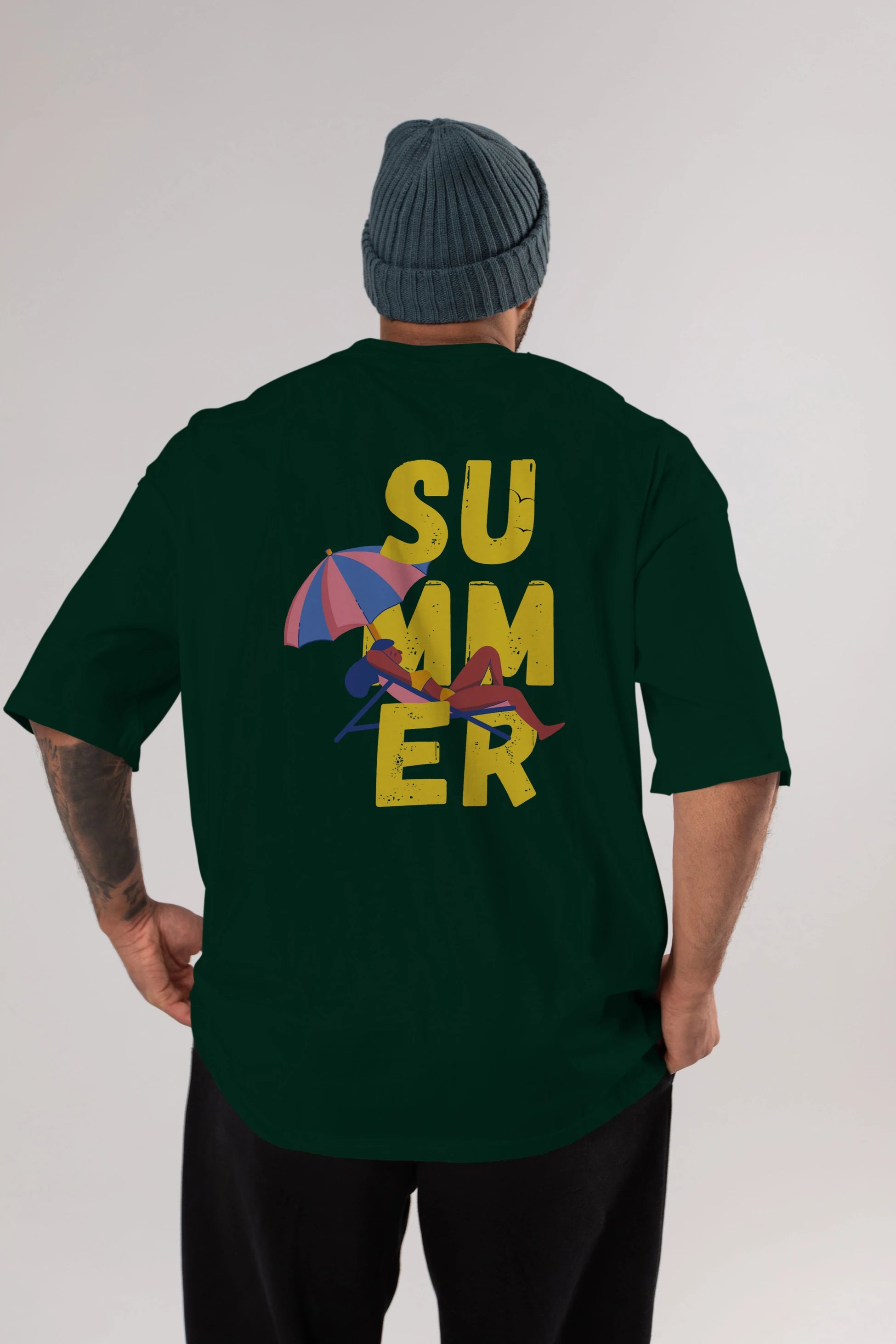 Summer Yazılı Arka Baskılı Oversize t-shirt Erkek Kadın Unisex
