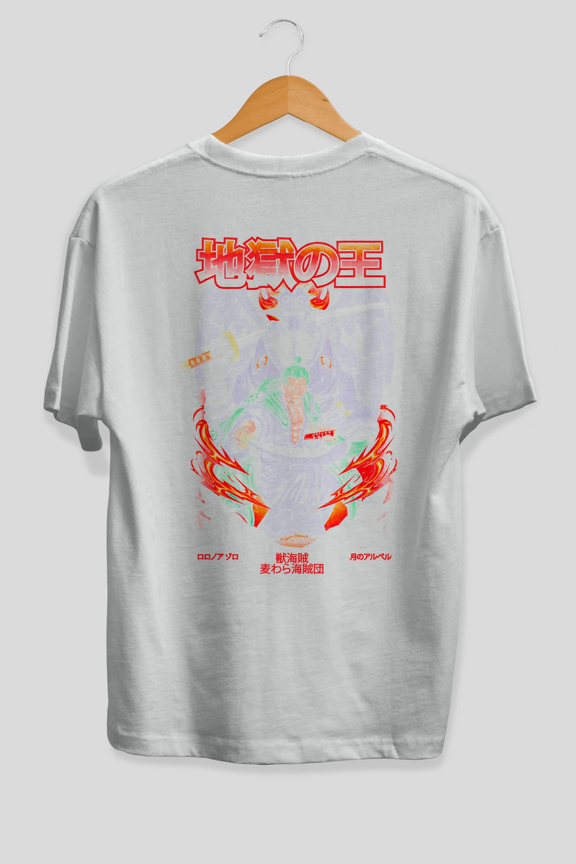 Roronoa Zoro 4 Anime Arka Baskılı Oversize t-shirt Erkek Kadın Unisex