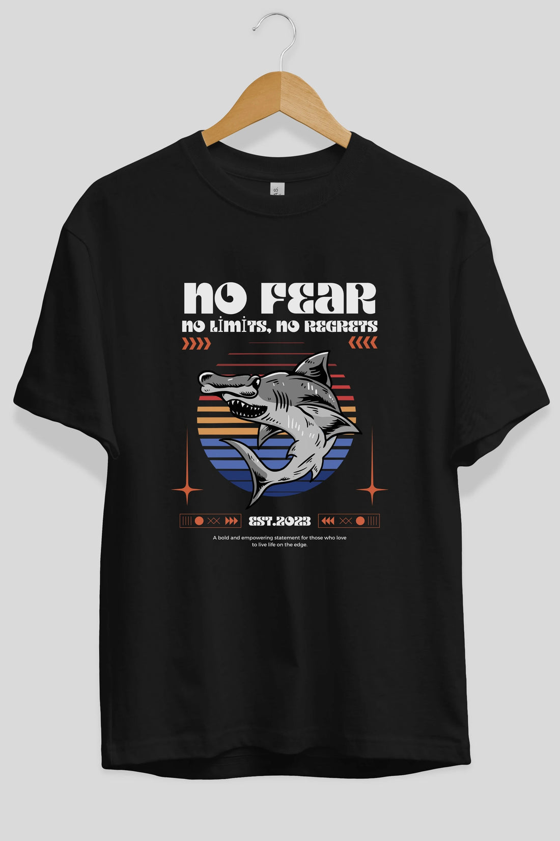 No Fear Yazılı Ön Baskılı Oversize t-shirt Erkek Kadın Unisex