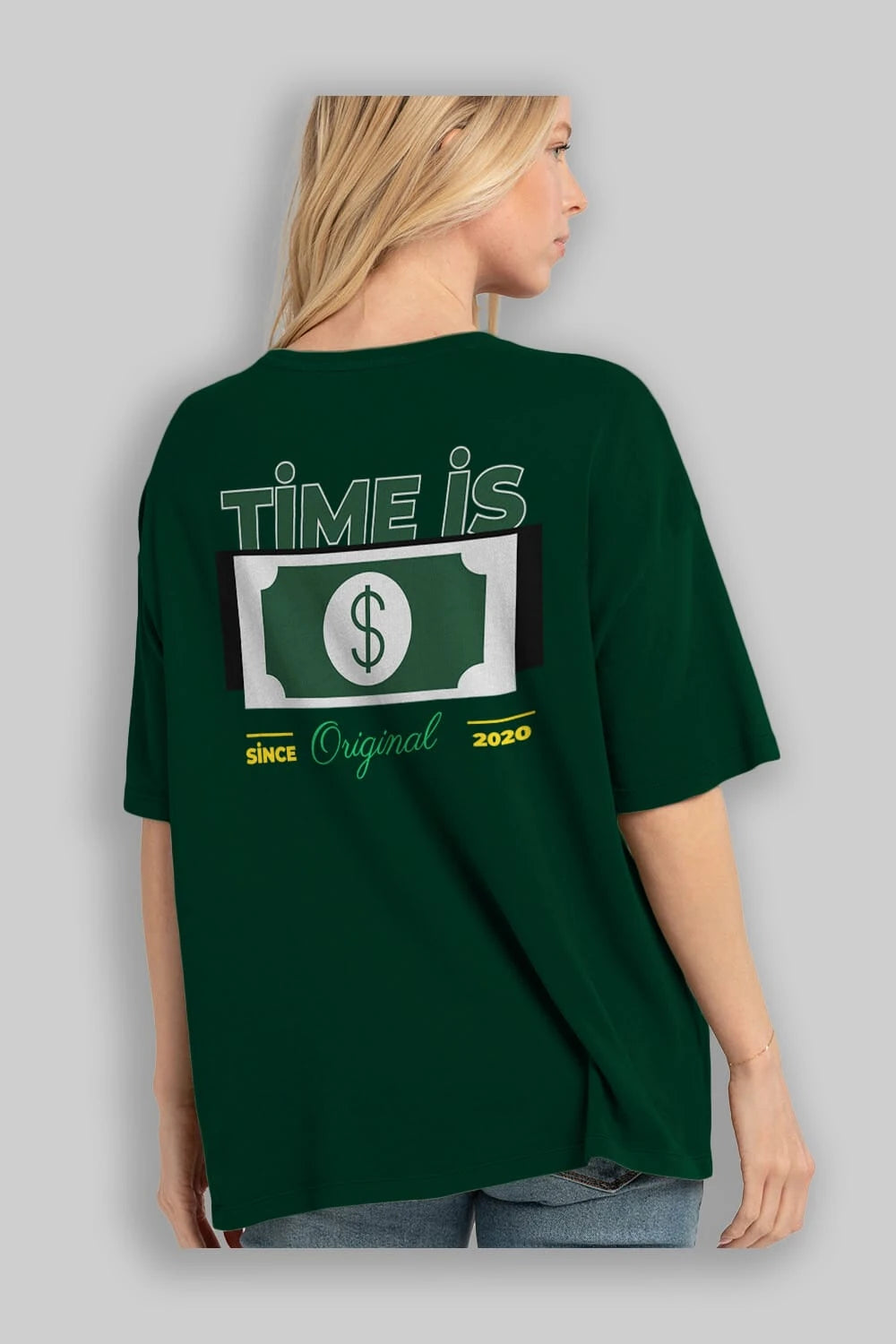 Time is Original Arka Baskılı Oversize t-shirt Erkek Kadın Unisex