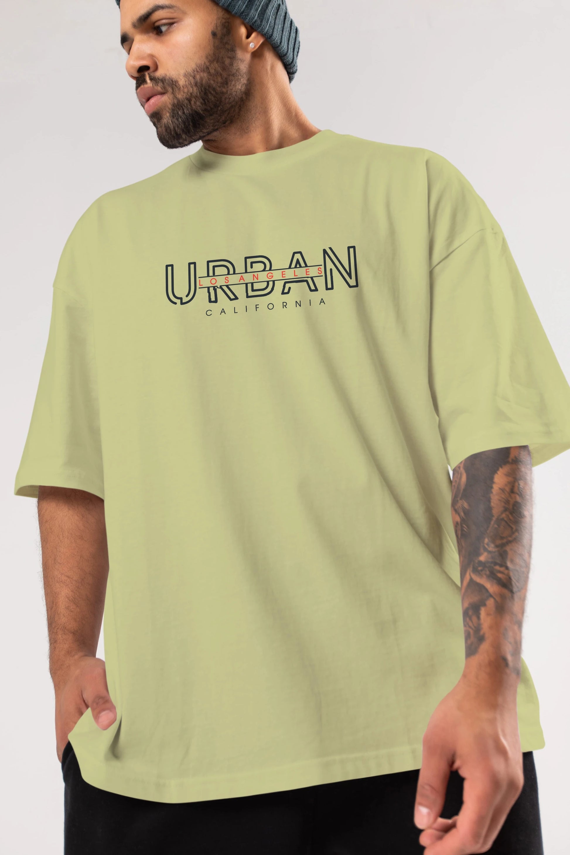 Urban Los Angeles Ön Baskılı Oversize t-shirt Erkek Kadın Unisex