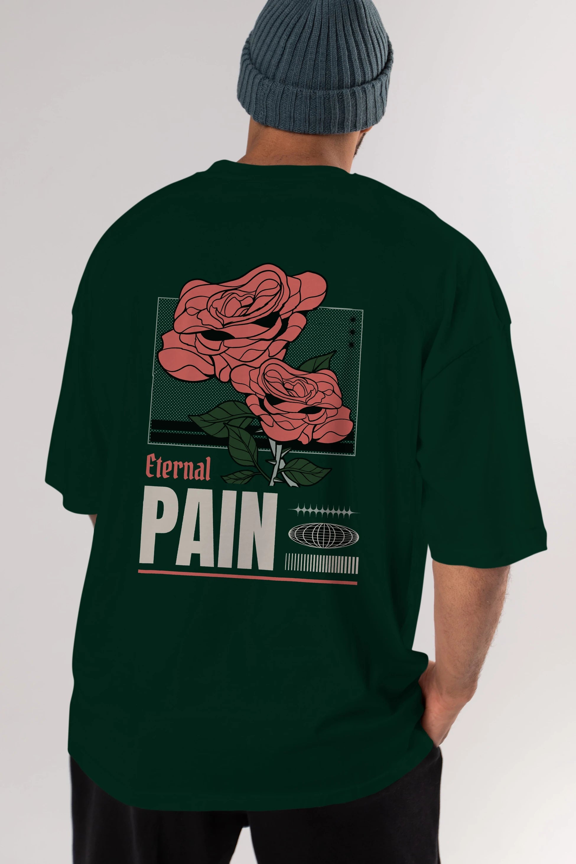 Eternal Pain Arka Baskılı Oversize t-shirt Erkek Kadın Unisex