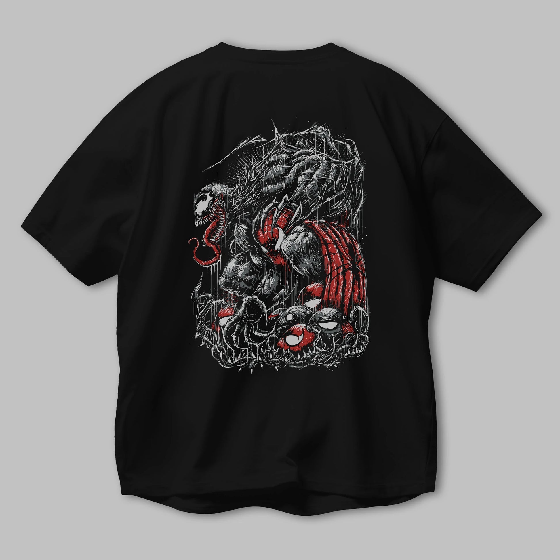 Venom (14) Arka Baskılı Oversize t-shirt Erkek Kadın Unisex %100 Pamuk Bisiklet Yaka tişort