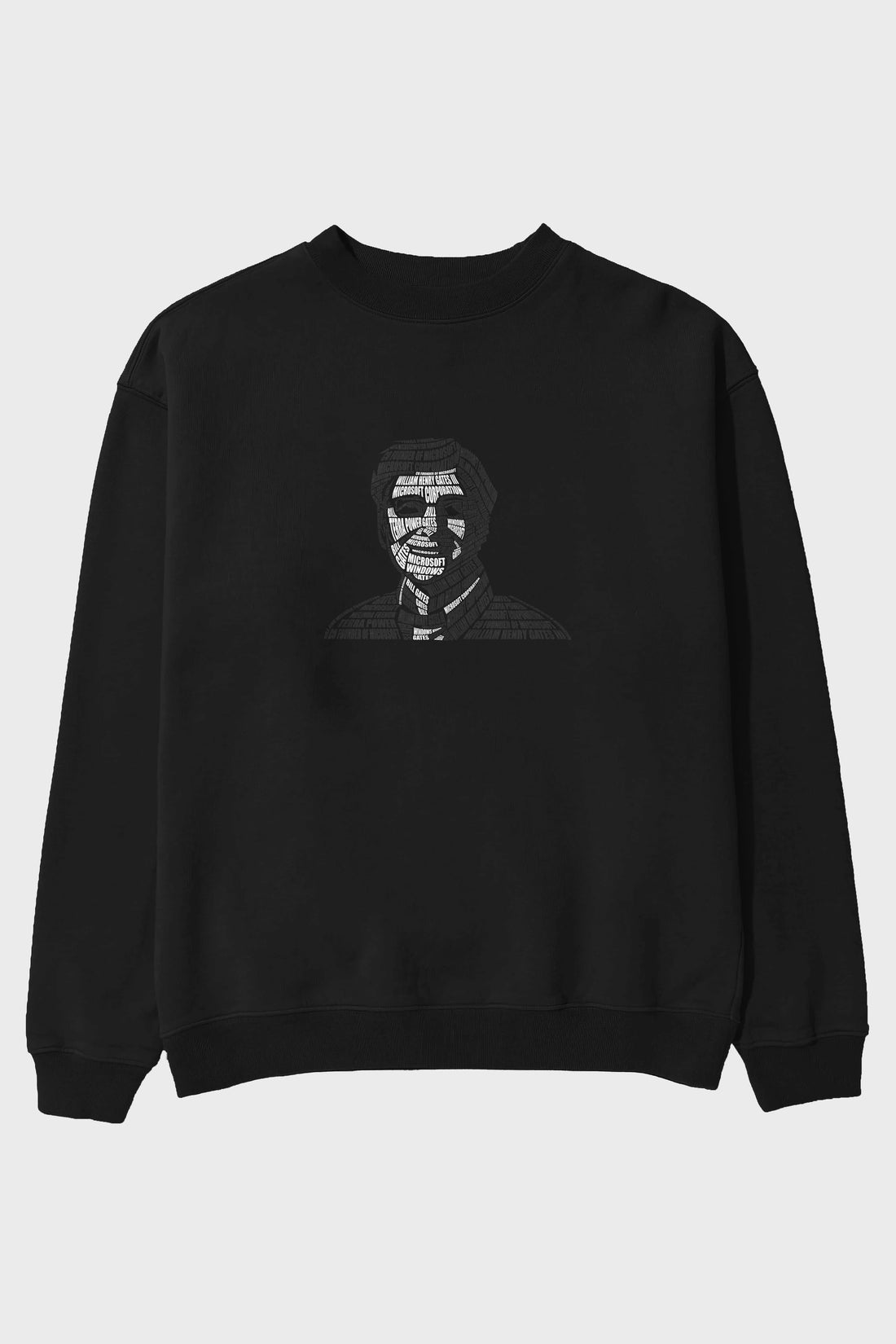 Bill Gates Calligram Ön Baskılı Oversize Sweatshirt Erkek Kadın Unisex