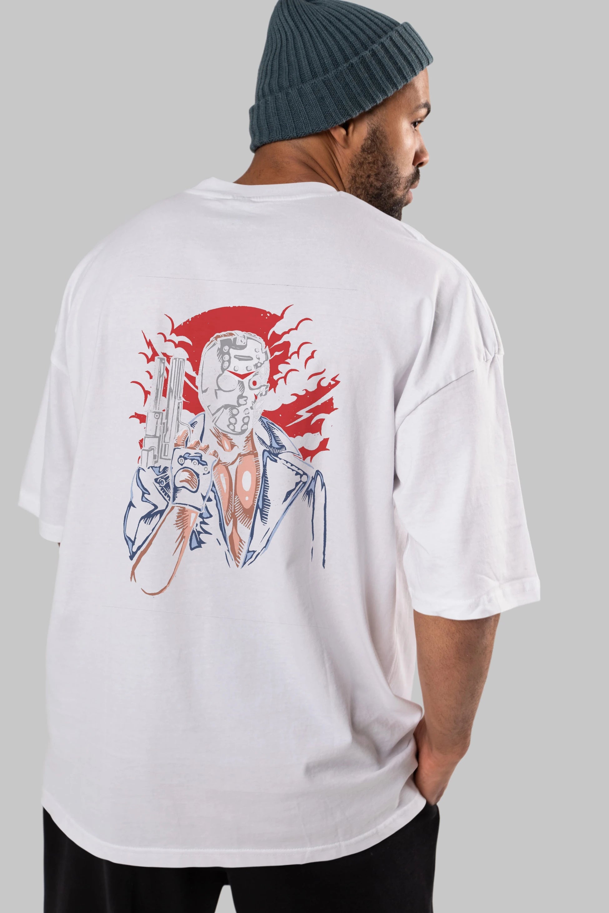 Jason Will Be Back Arka Baskılı Oversize t-shirt Erkek Kadın Unisex %100 Pamuk