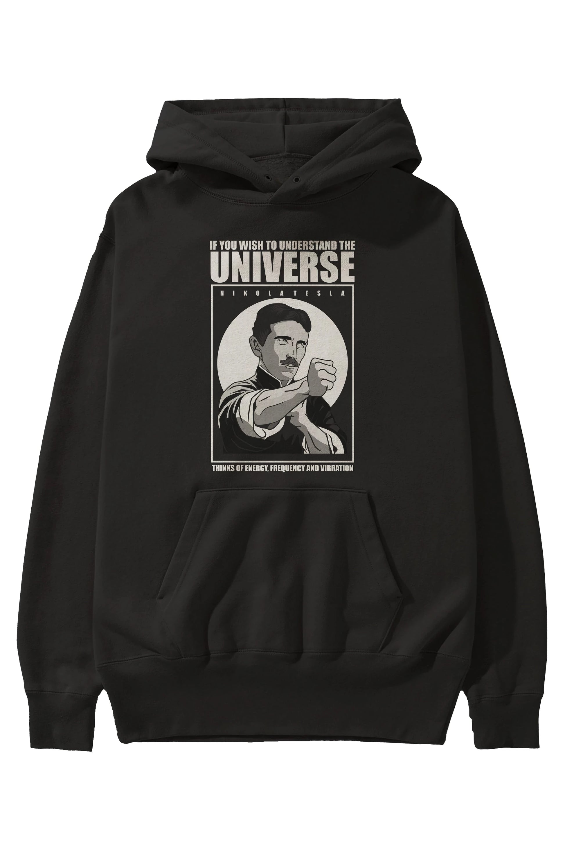 Nicola Tesla Ip Man Ön Baskılı Hoodie Oversize Kapüşonlu Sweatshirt Erkek Kadın Unisex