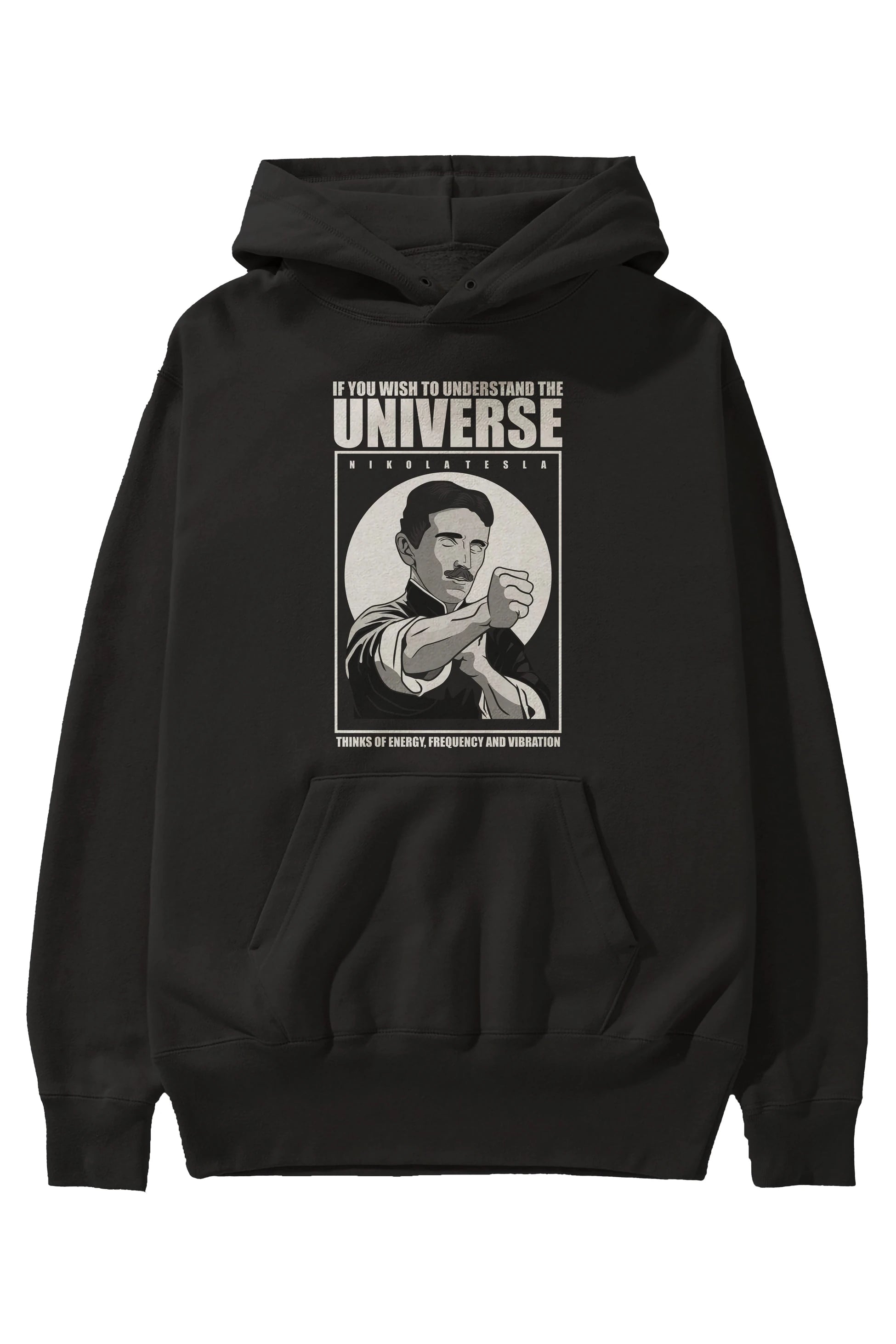Nicola Tesla Ip Man Ön Baskılı Hoodie Oversize Kapüşonlu Sweatshirt Erkek Kadın Unisex