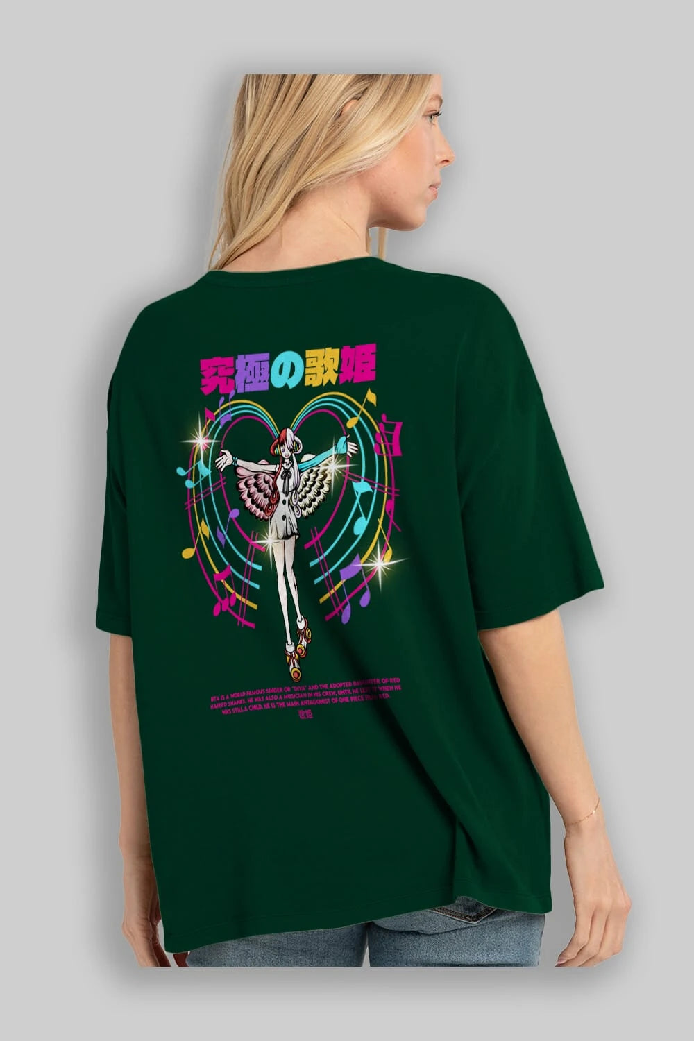 Uta Anime Arka Baskılı Oversize t-shirt Erkek Kadın Unisex
