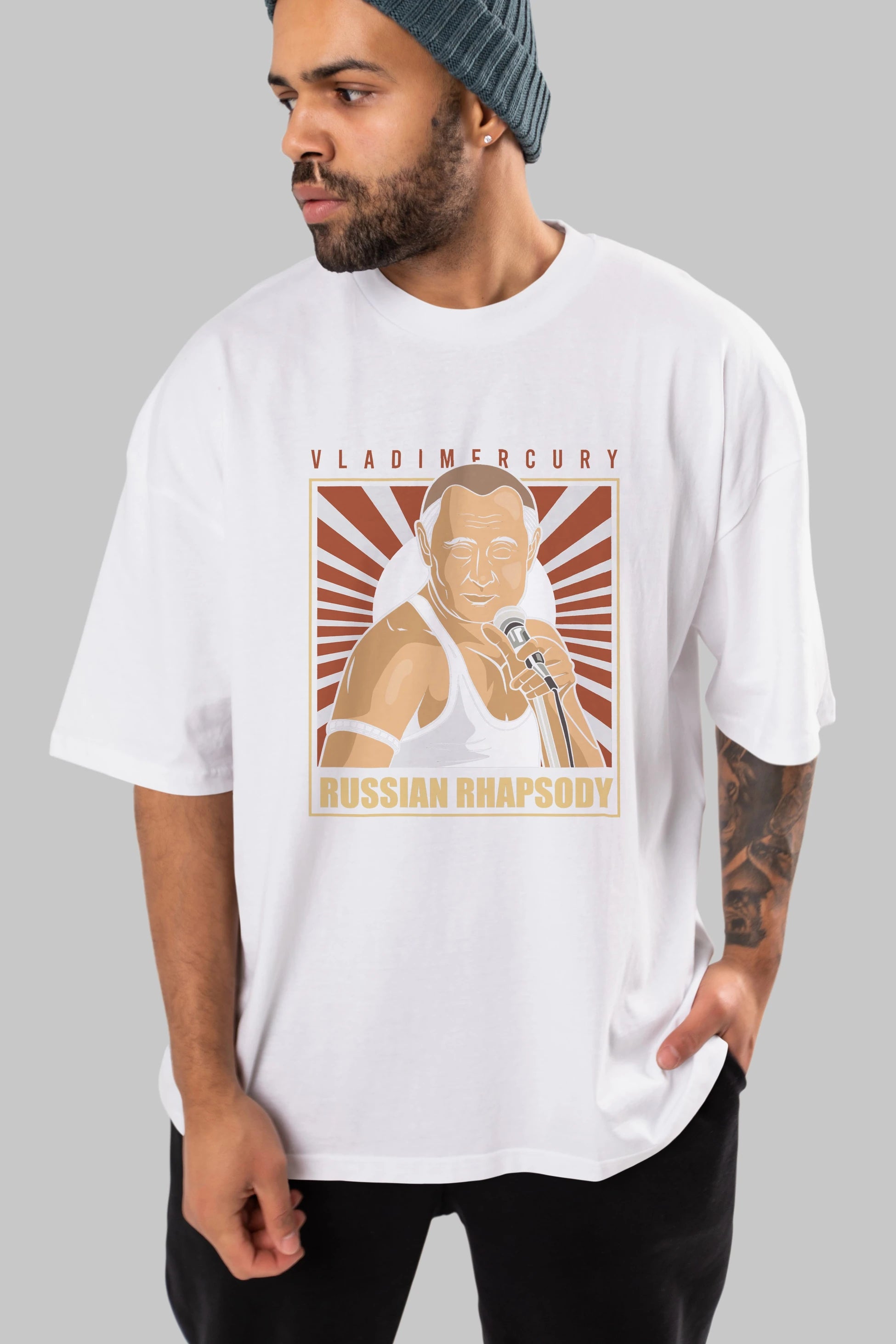 Freddy Puttin Ön Baskılı Oversize t-shirt Erkek Kadın Unisex %100 Pamuk tişort