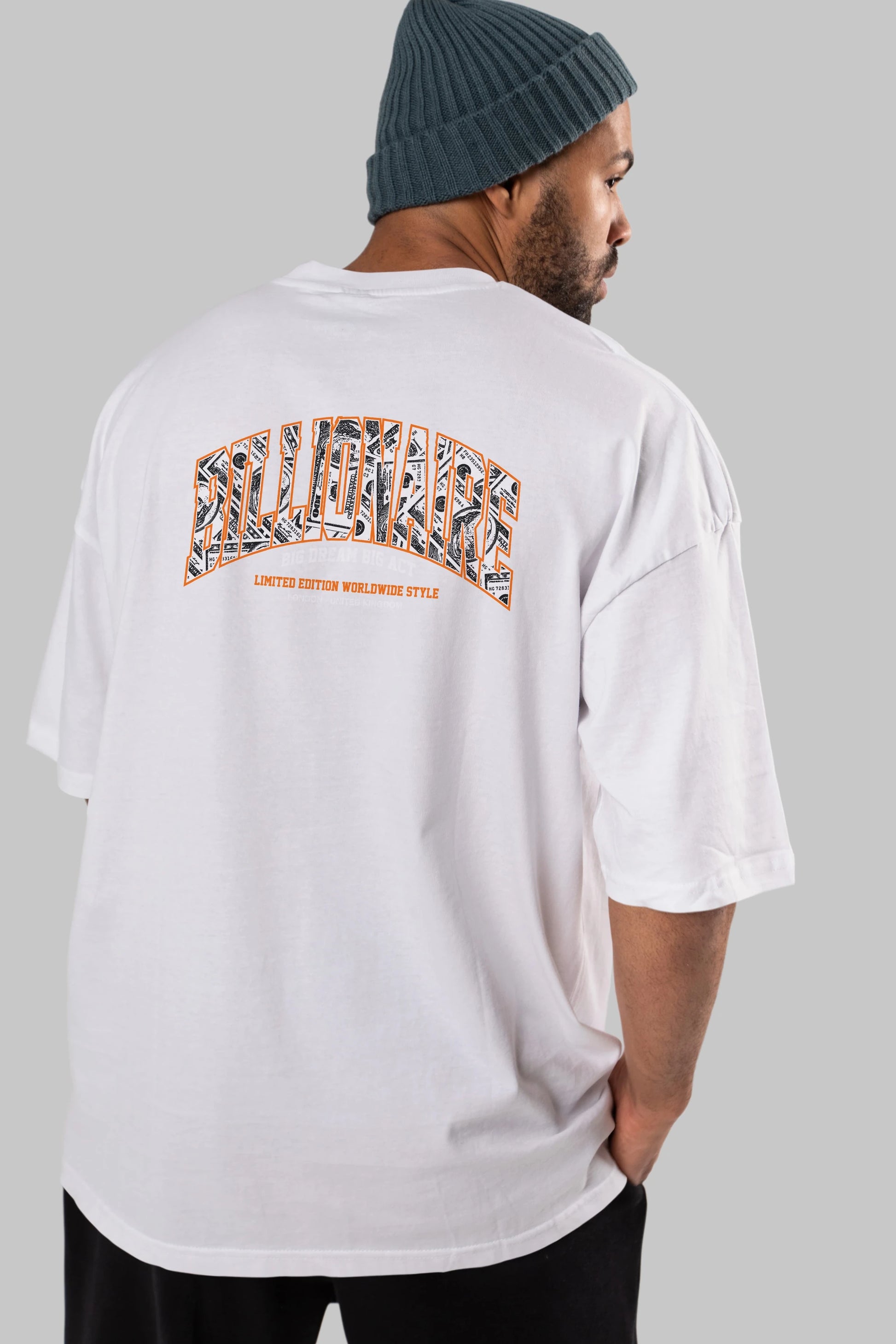 Billionaire Arka Baskılı Oversize t-shirt Erkek Kadın Unisex