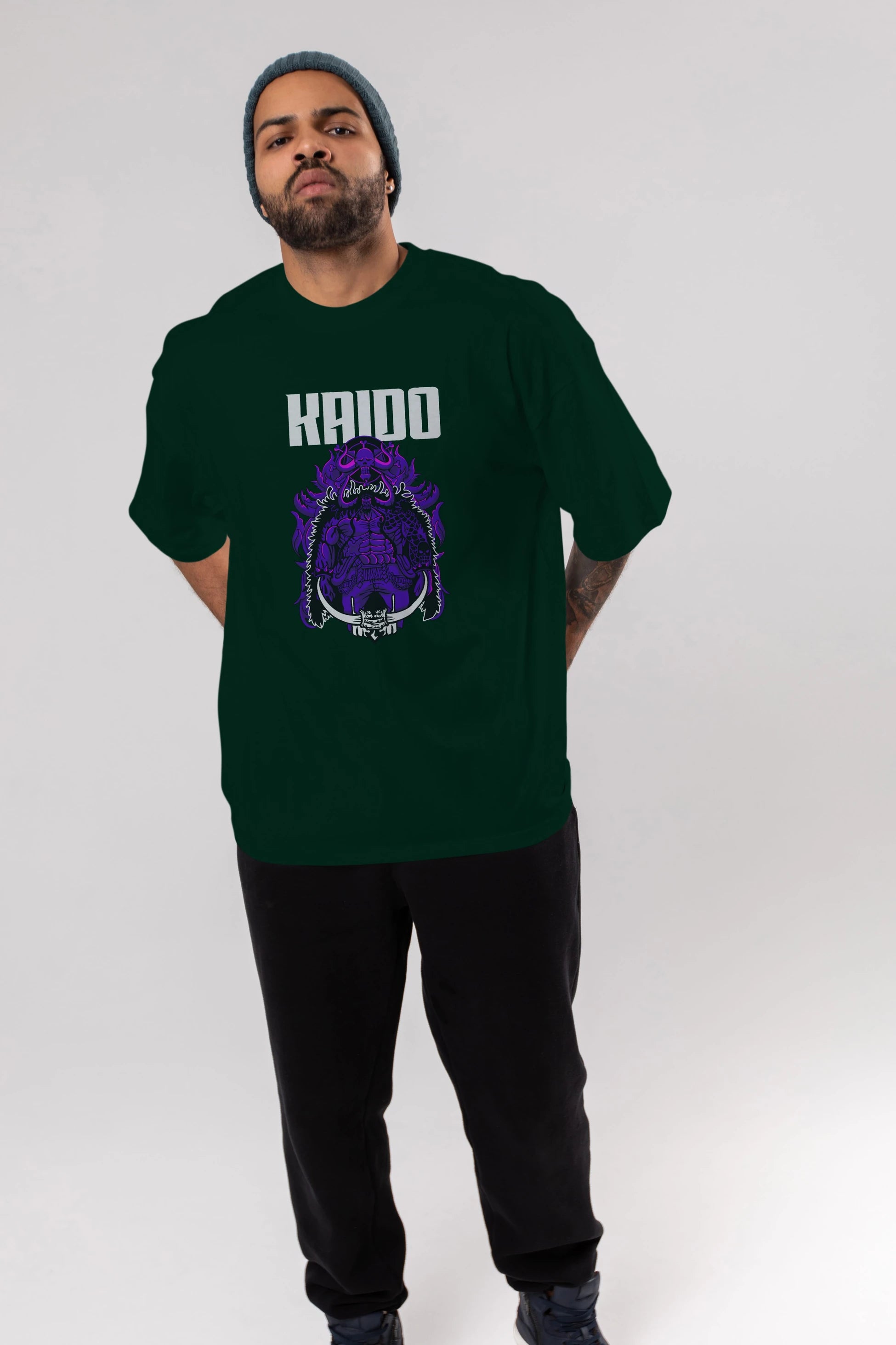 Kaido Anime Ön Baskılı Oversize t-shirt Erkek Kadın Unisex