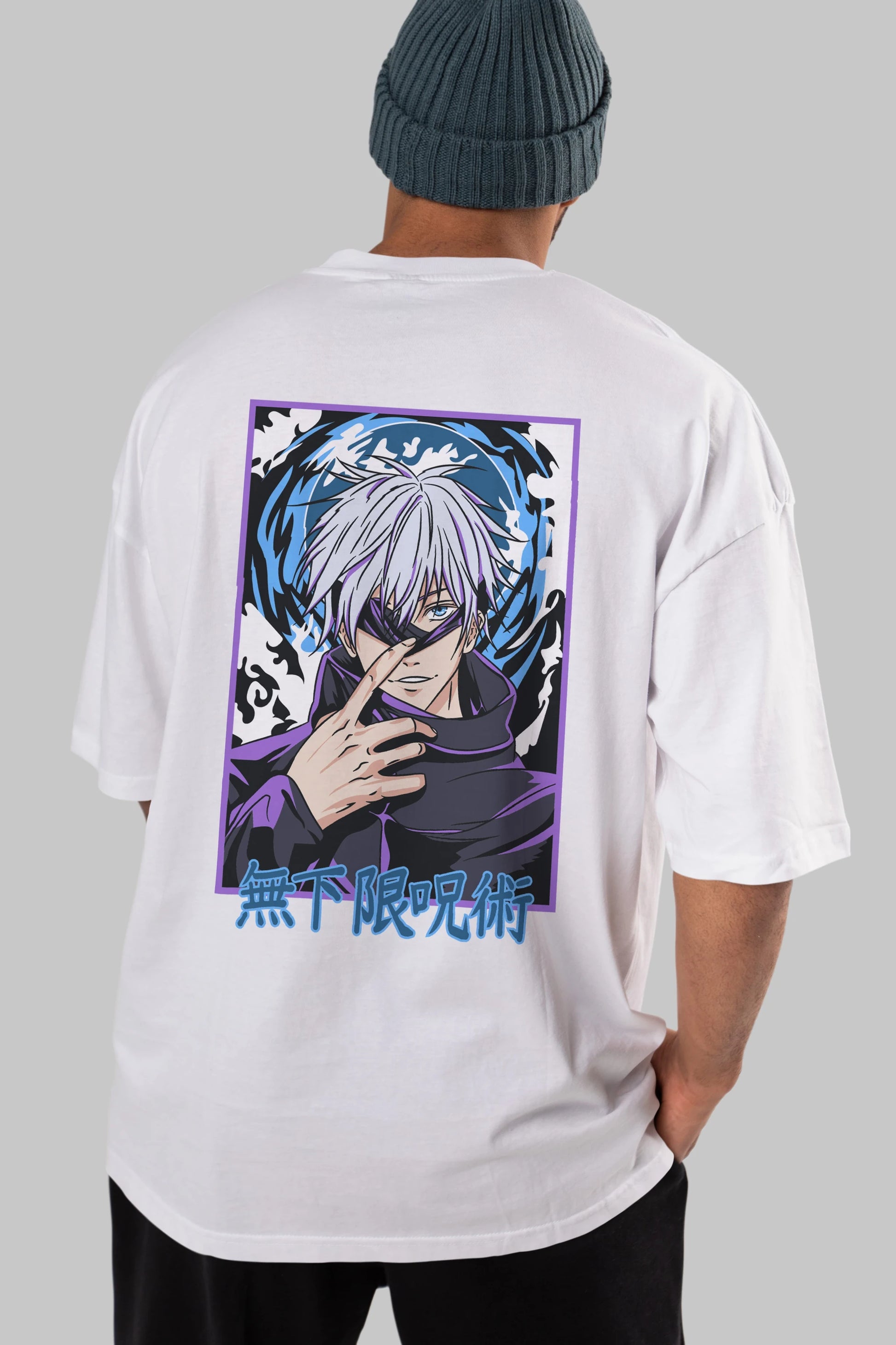 SATORU GOJO 3 Anime Arka Baskılı Oversize t-shirt Erkek Kadın Unisex