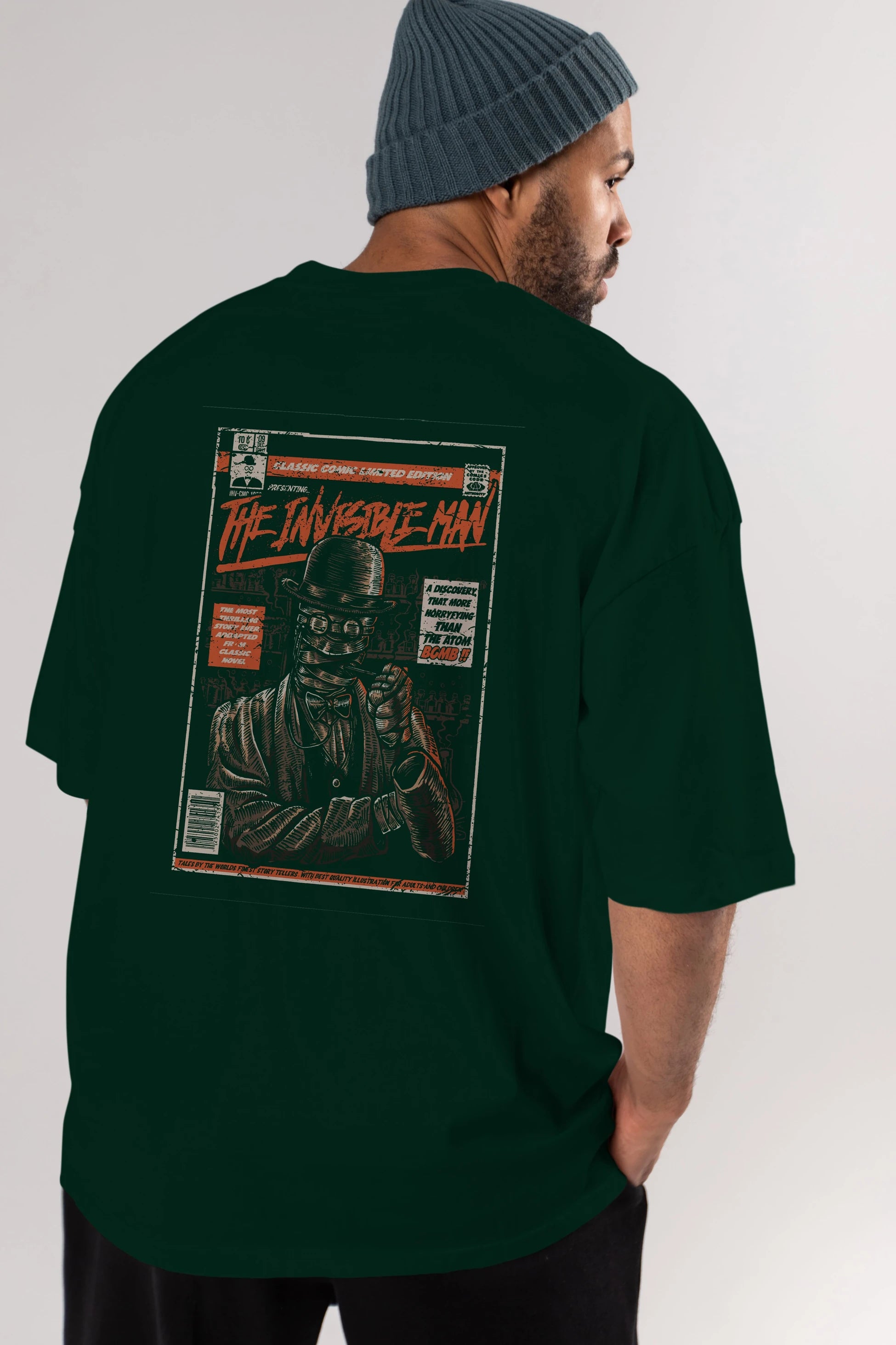 The Invisible Man Arka Baskılı Oversize t-shirt Erkek Kadın Unisex %100 Pamuk