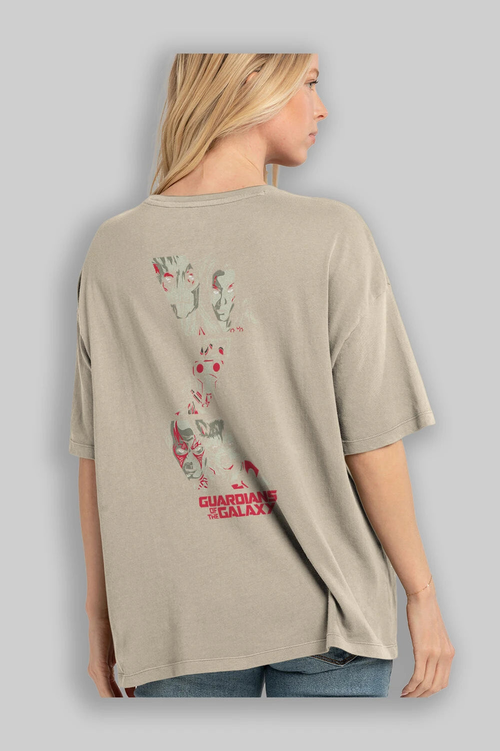 Guardians of The Galaxy (2) Arka Baskılı Oversize t-shirt Erkek Kadın Unisex %100 Pamuk Bisiklet Yaka tişort