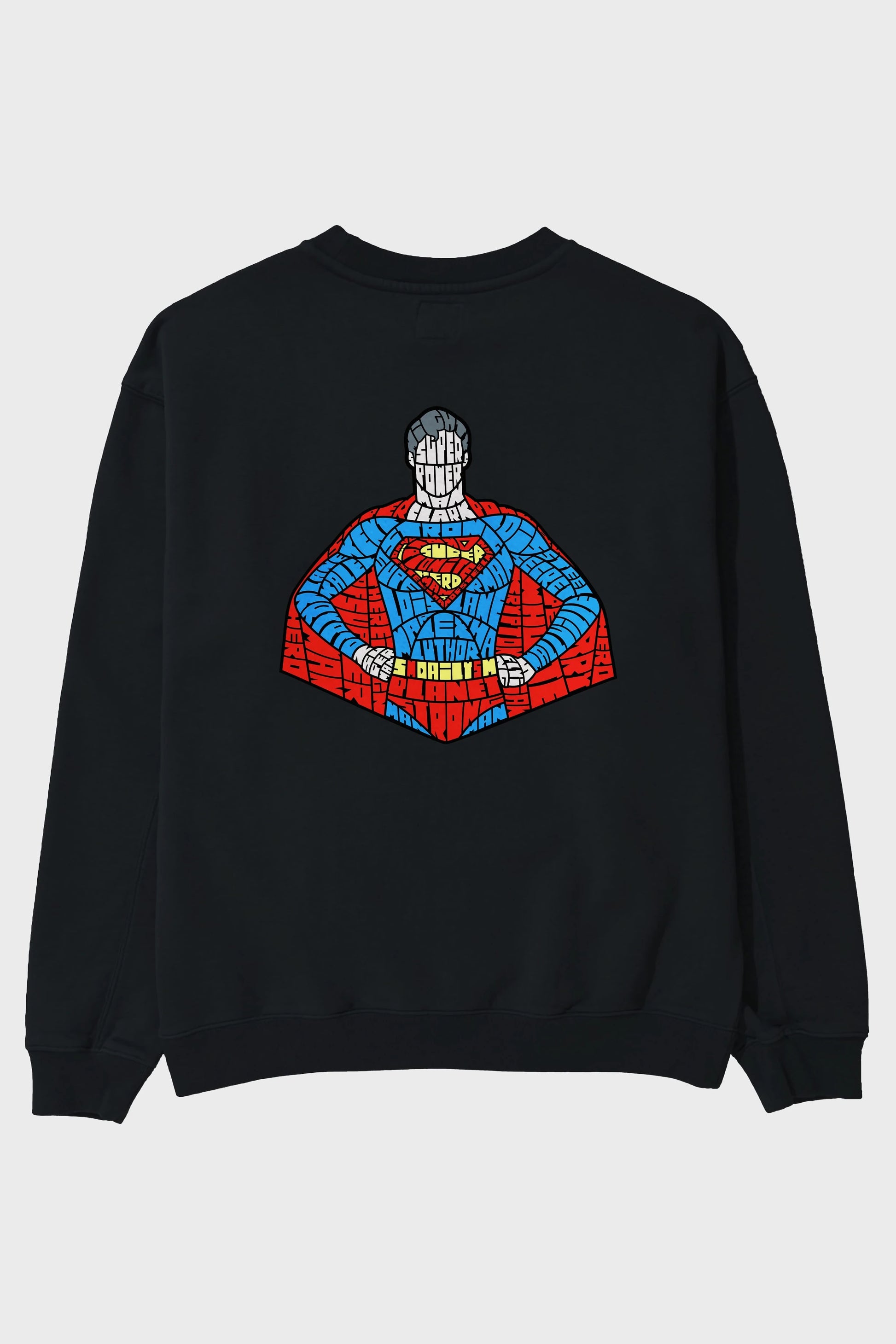 Kryptonian Arka Baskılı Oversize Sweatshirt Erkek Kadın Unisex