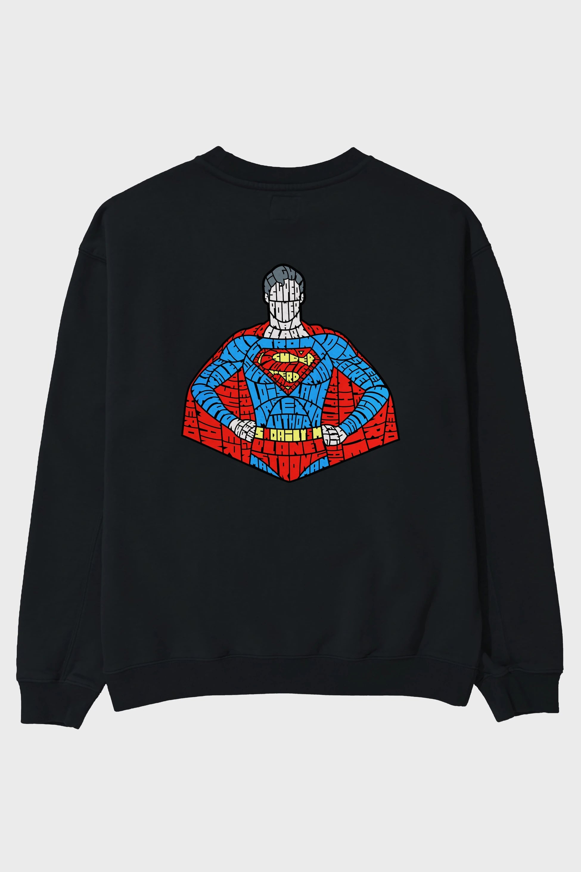 Kryptonian Arka Baskılı Oversize Sweatshirt Erkek Kadın Unisex