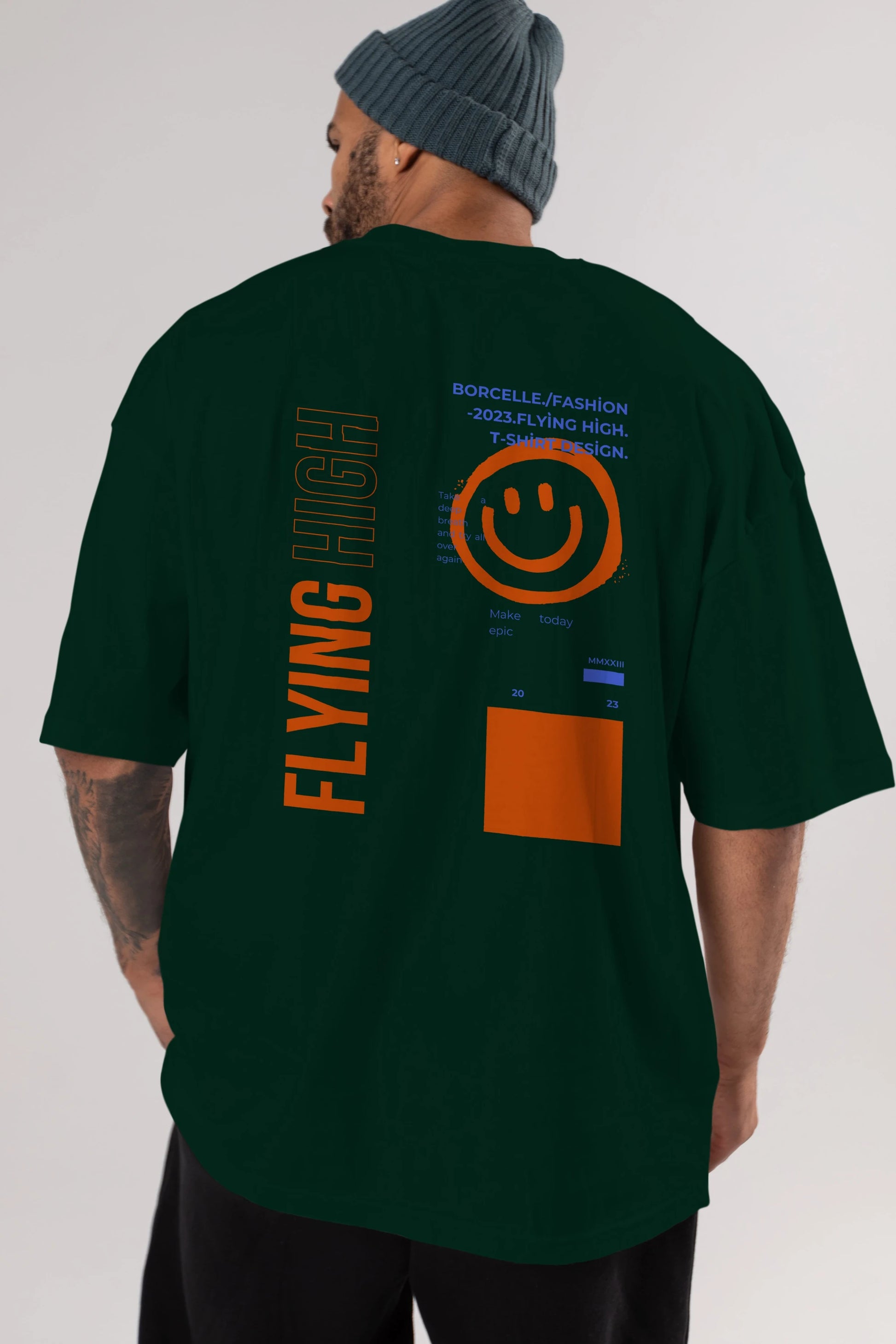 Flying High Yazılı Arka Baskılı Oversize t-shirt Erkek Kadın Unisex